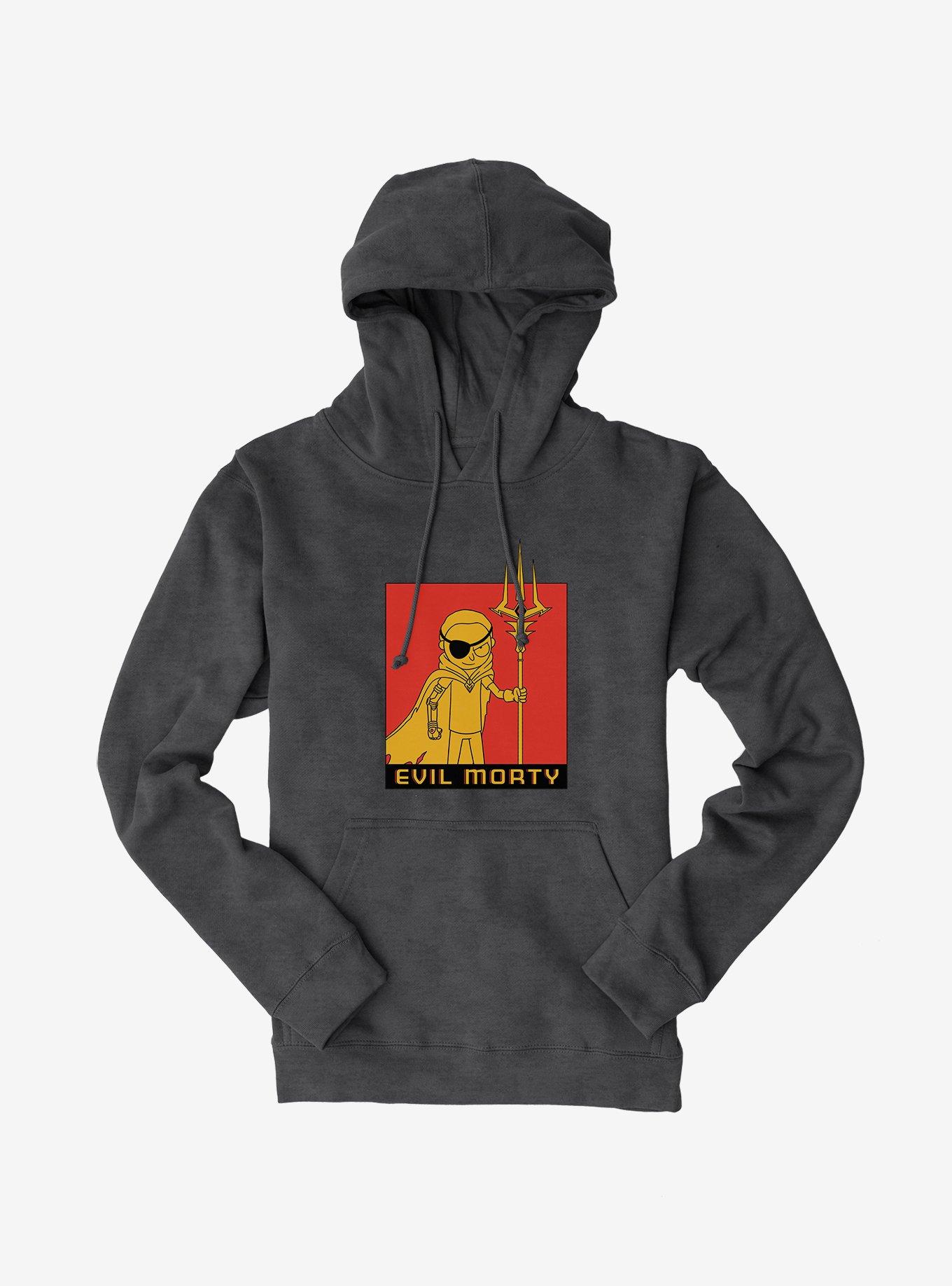Rick And Morty Evil Morty Hoodie, DARK HEATHER, hi-res