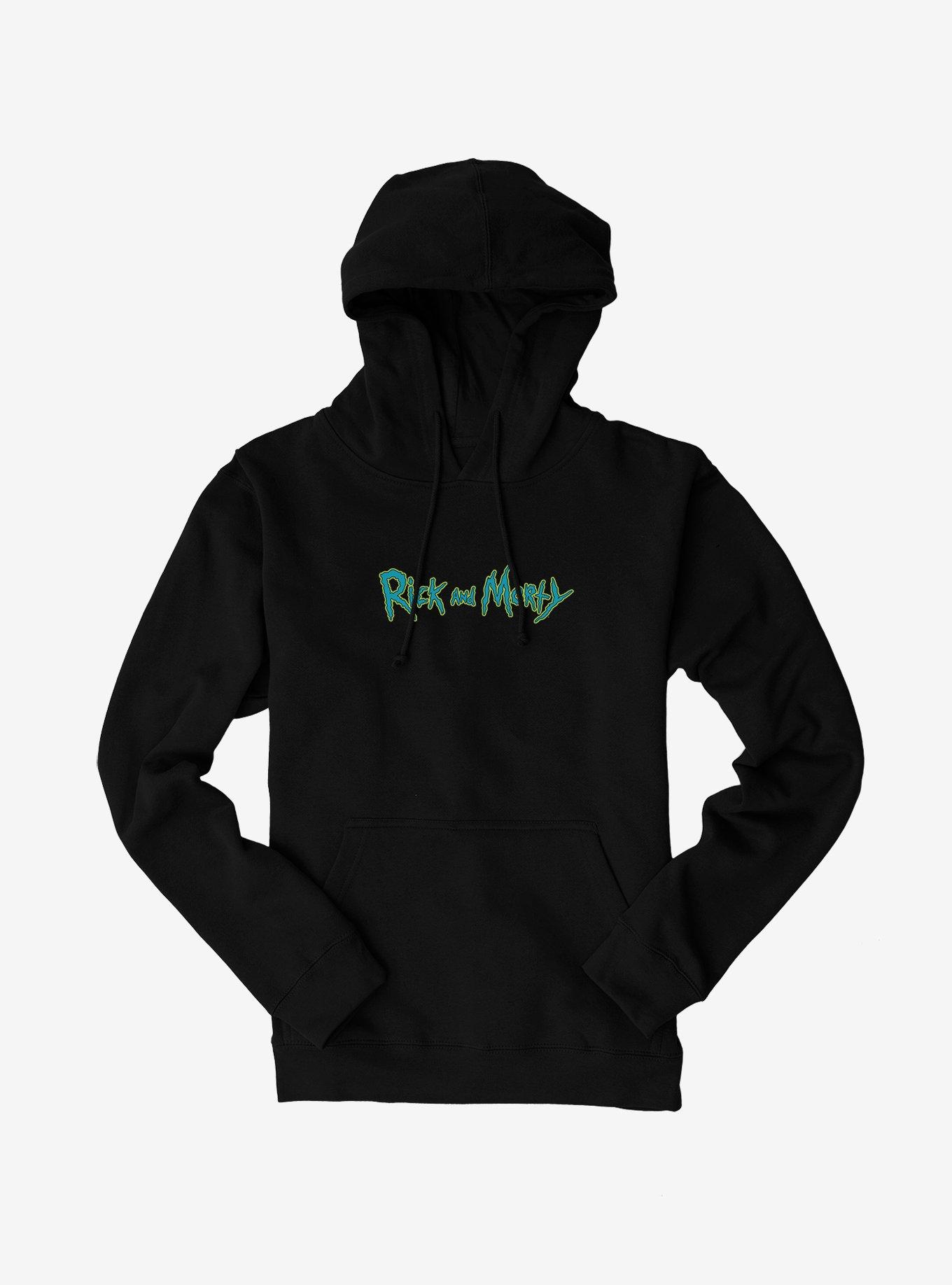 Rick And Morty Logo Hoodie, BLACK, hi-res