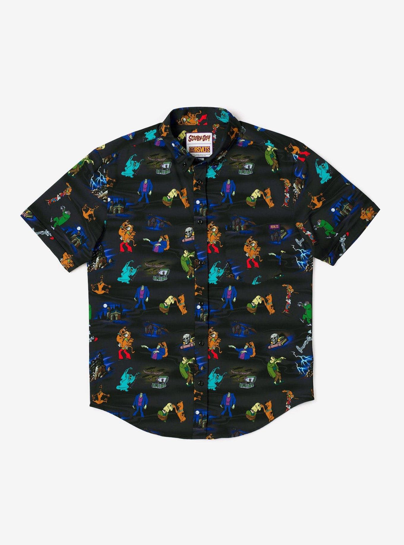 RSVLTS x Scooby-Doo! You Meddling Kids Button-Up Shirt, BLACK, hi-res