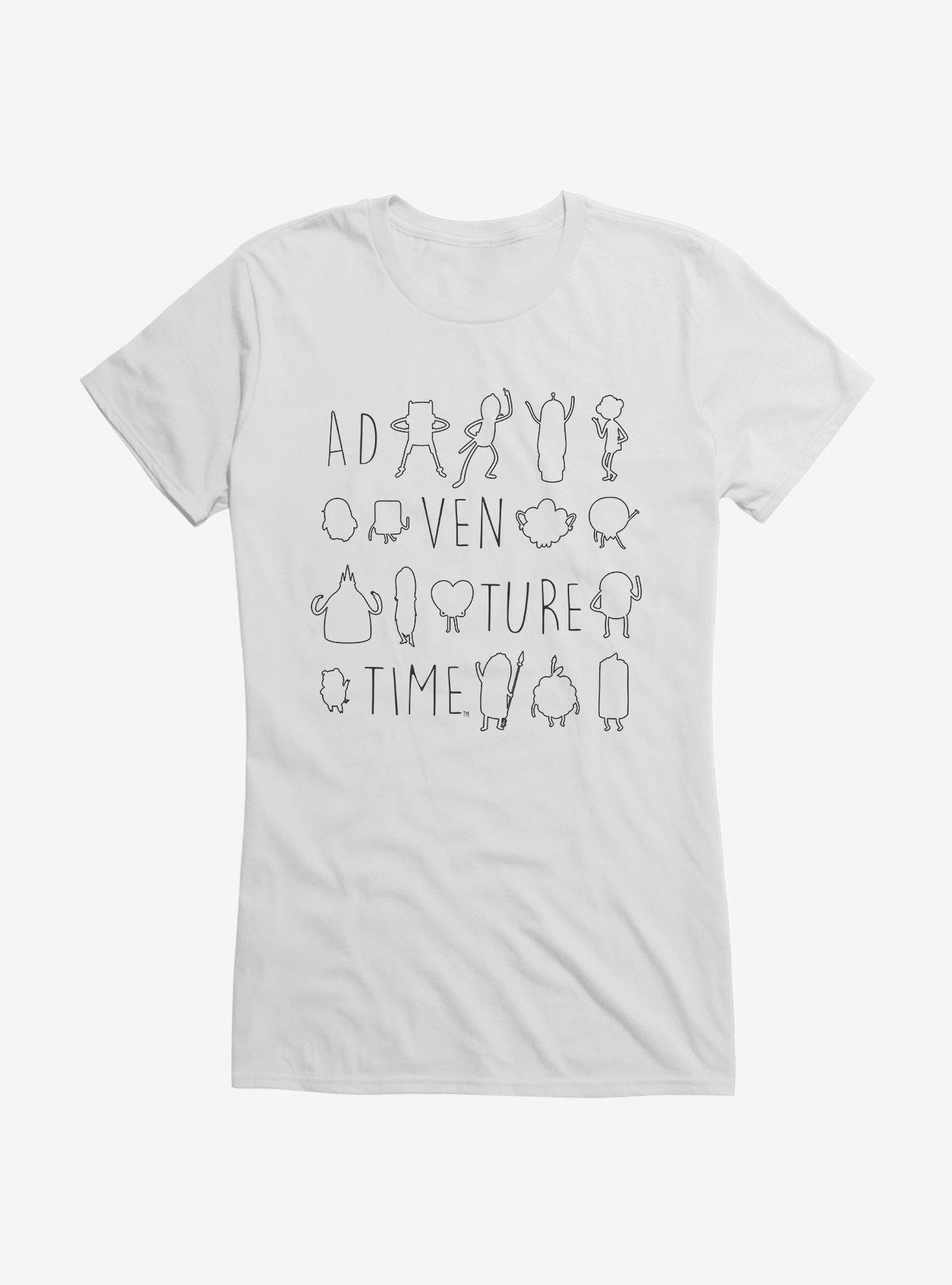 Adventure Time Character Silhouettes Girls T-Shirt, WHITE, hi-res