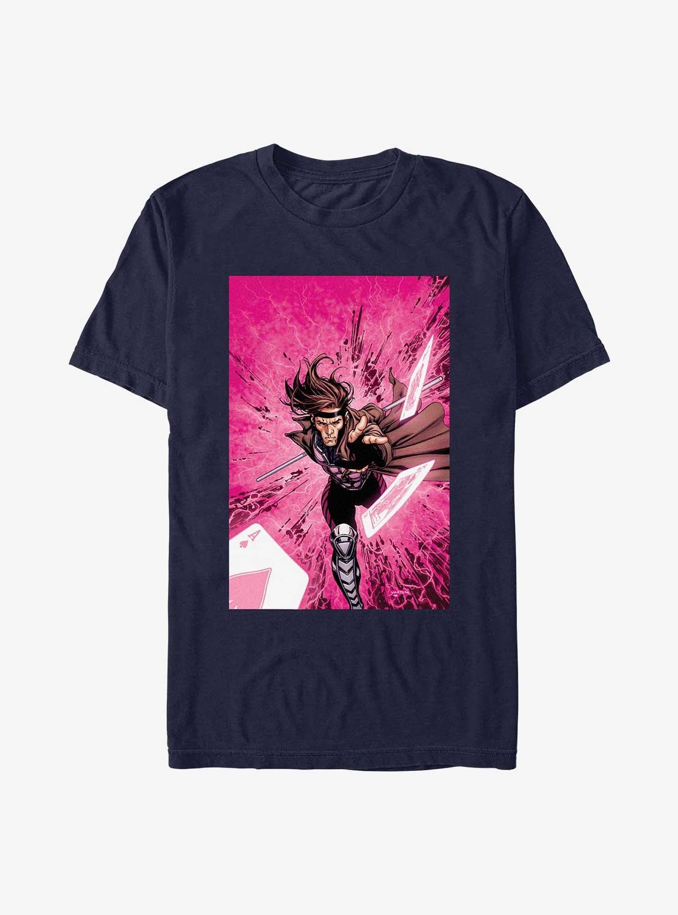 X-Men Gambit Pose Cover Extra Soft T-Shirt, NAVY, hi-res