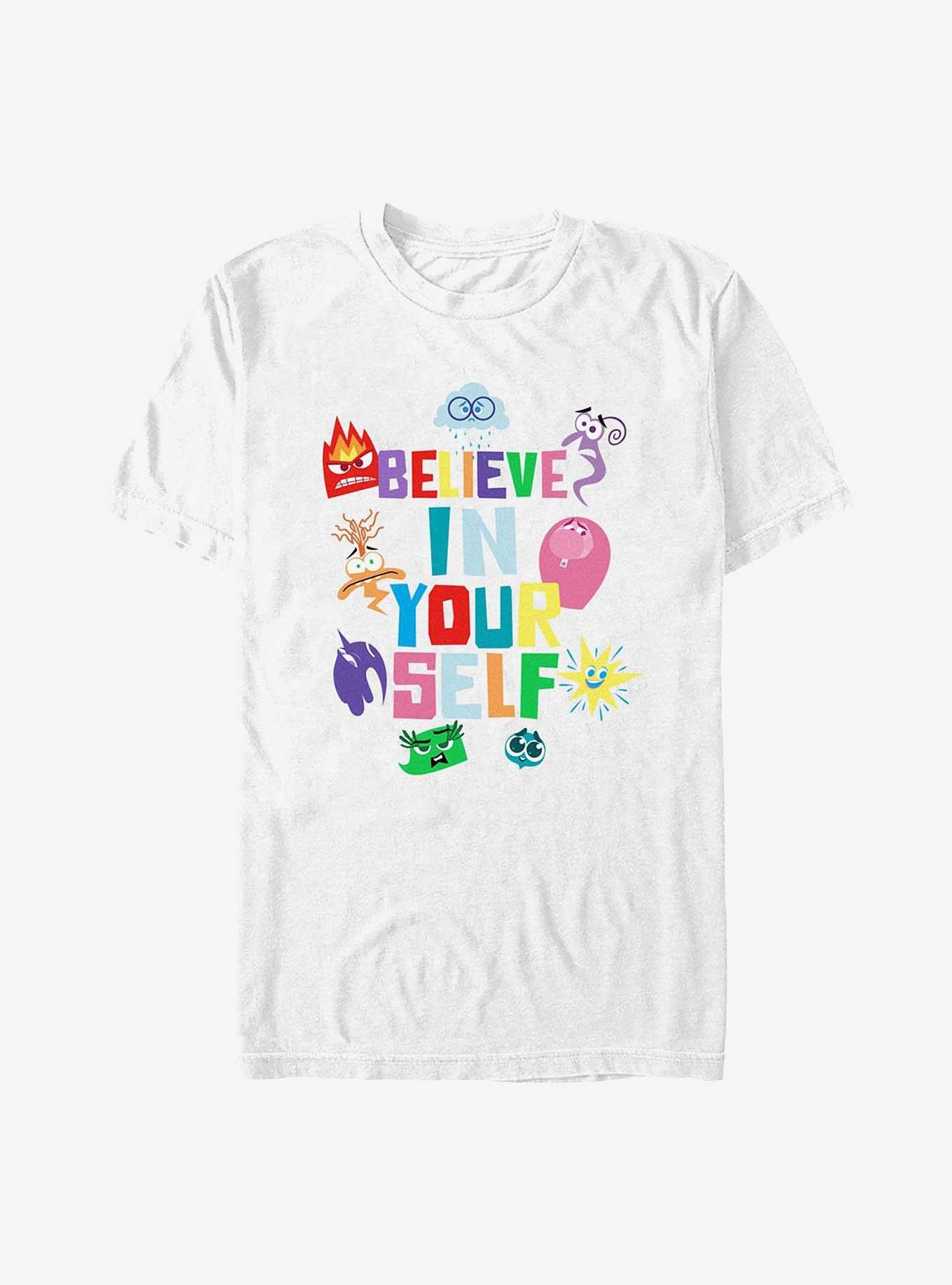 Disney Pixar Inside Out Believe In Yourself Extra Soft T-Shirt, WHITE, hi-res