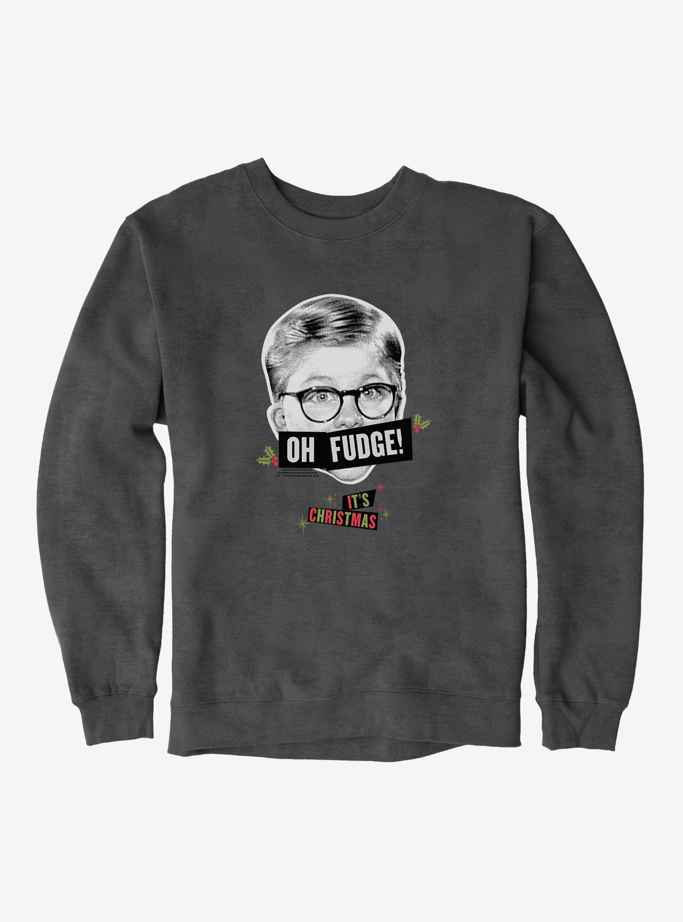 A Christmas Story Oh Fudge Sweatshirt, DARK HEATHER, hi-res