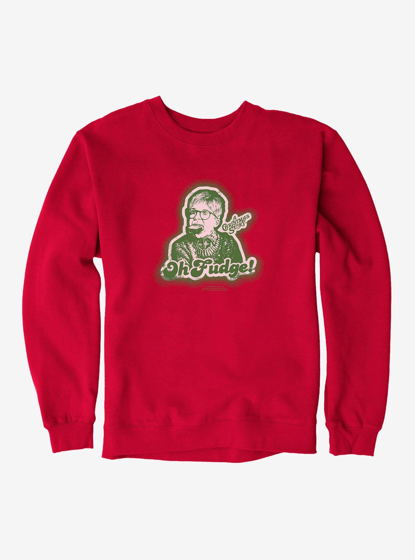 A Christmas Story Oh Fudge Sweatshirt, RED, hi-res