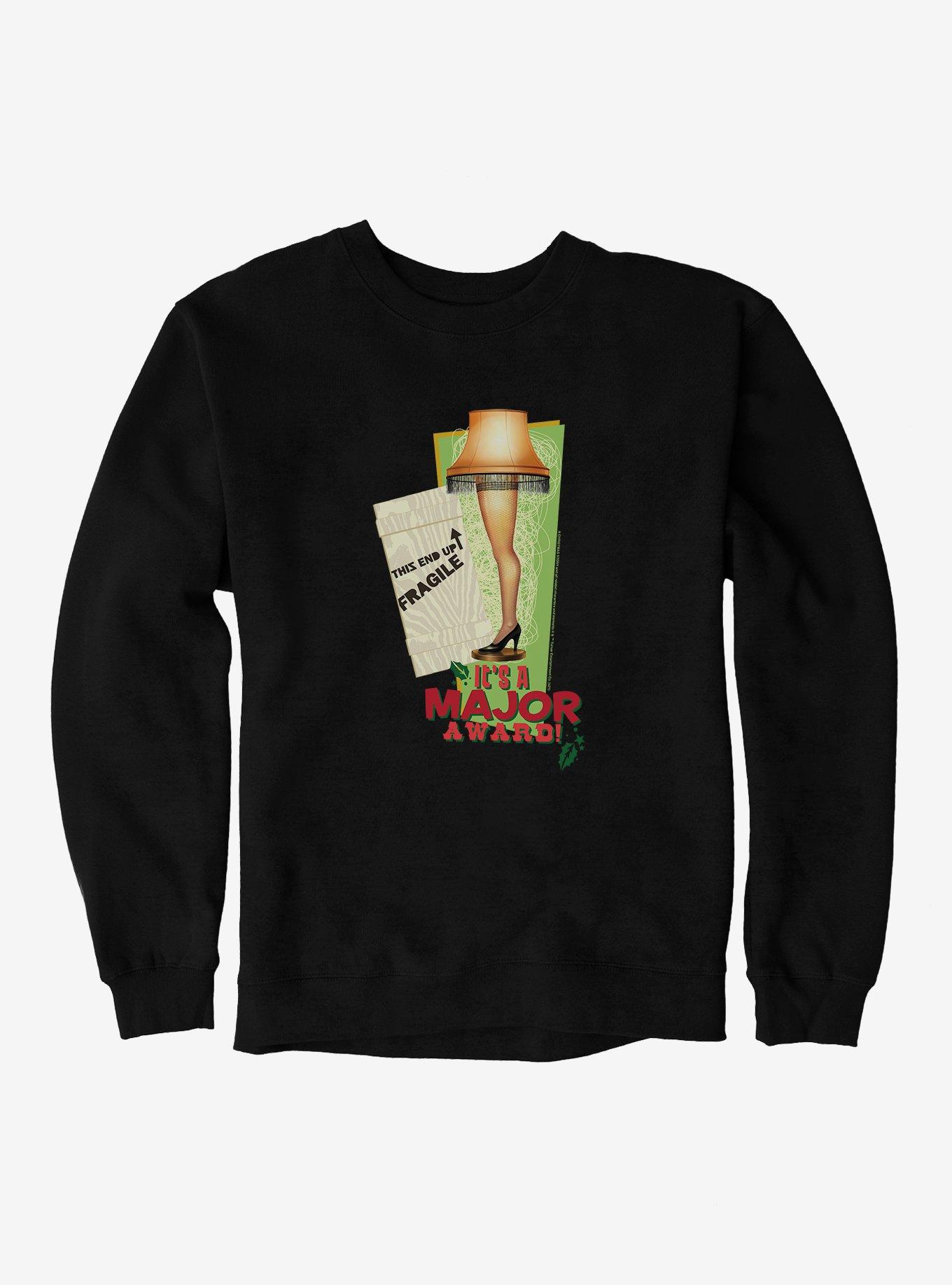 A Christmas Story This End Up Fragile Leg Lamp Sweatshirt, BLACK, hi-res