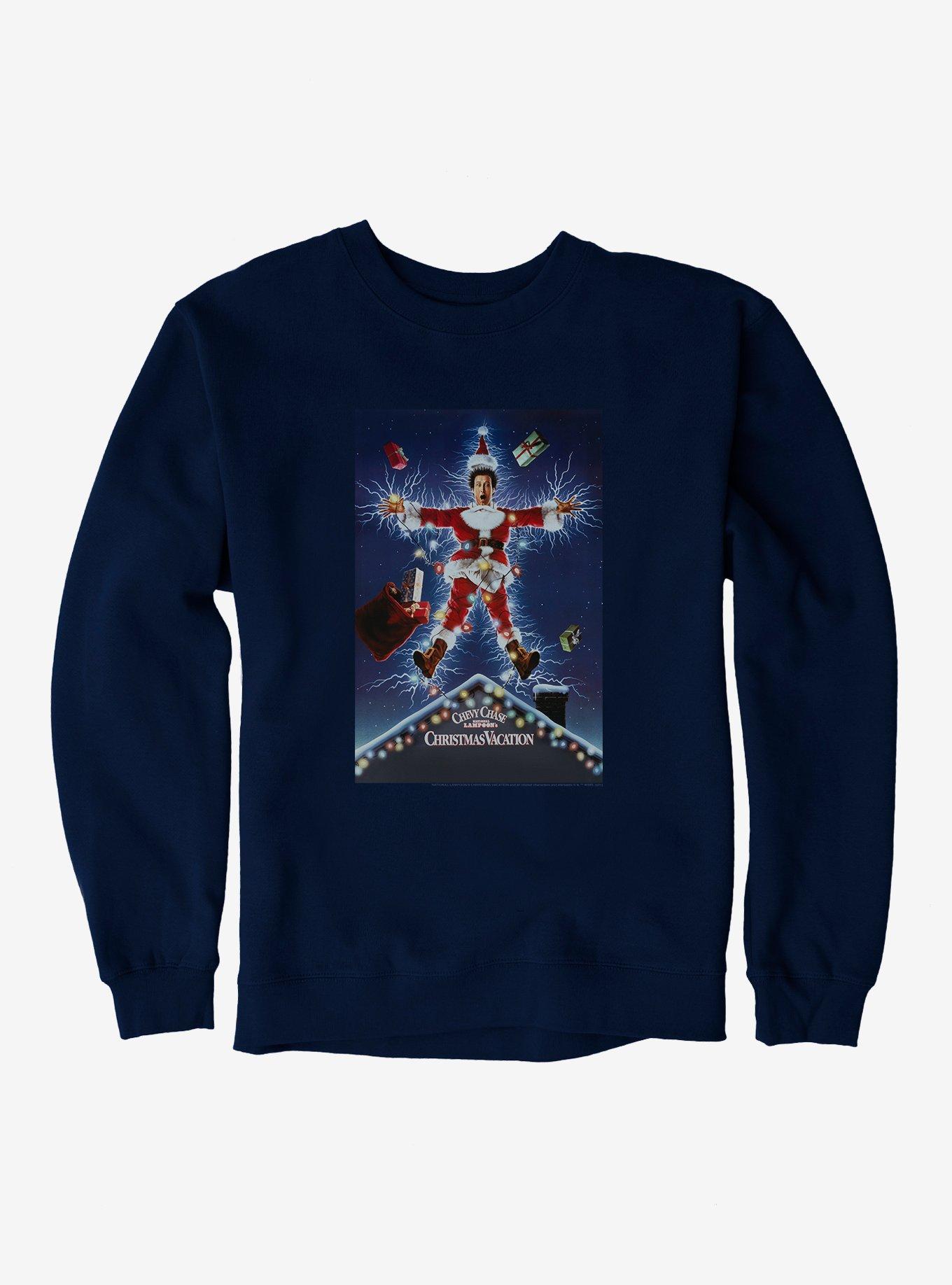 National Lampoon's Christmas Vacation Movie Poster Sweatshirt, NAVY, hi-res