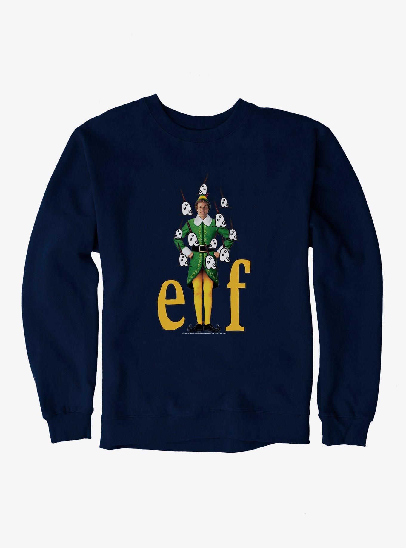 Elf Buddy With Mr. Narwhal Icons Sweatshirt, , hi-res