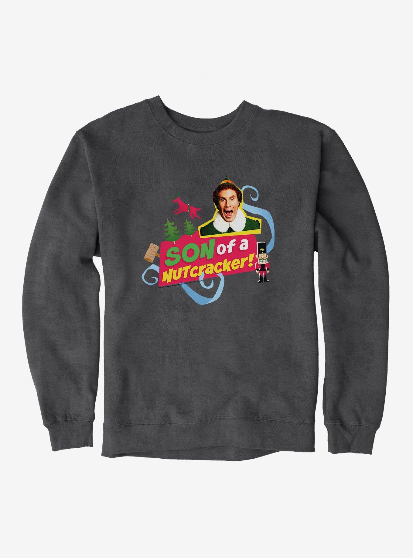 Elf Son Of A Nutcracker Sweatshirt, DARK HEATHER, hi-res