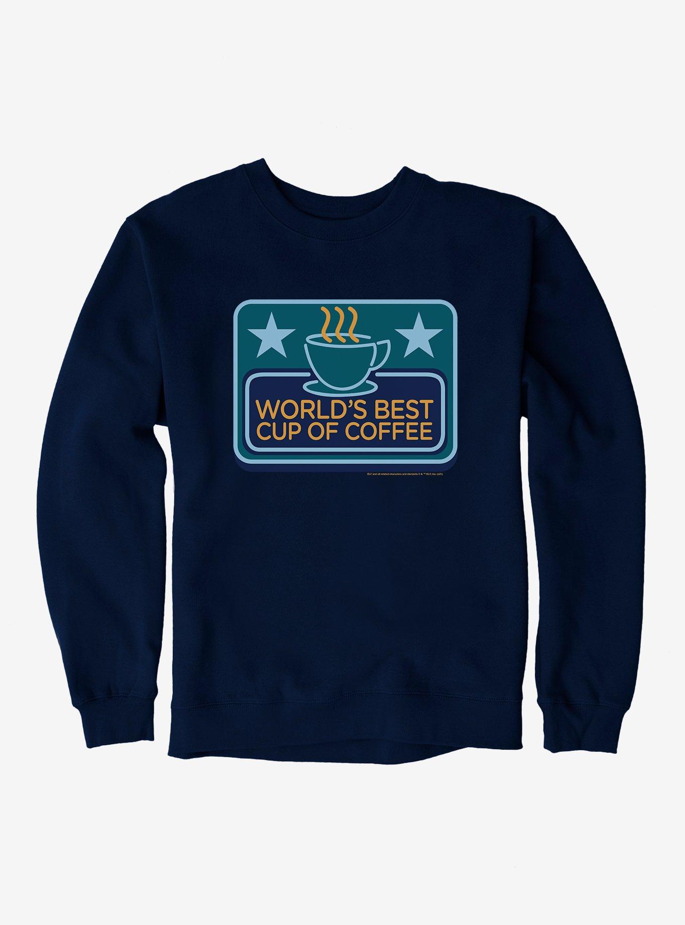 Elf World's Best Cup Of Coffee Sweatshirt, NAVY, hi-res