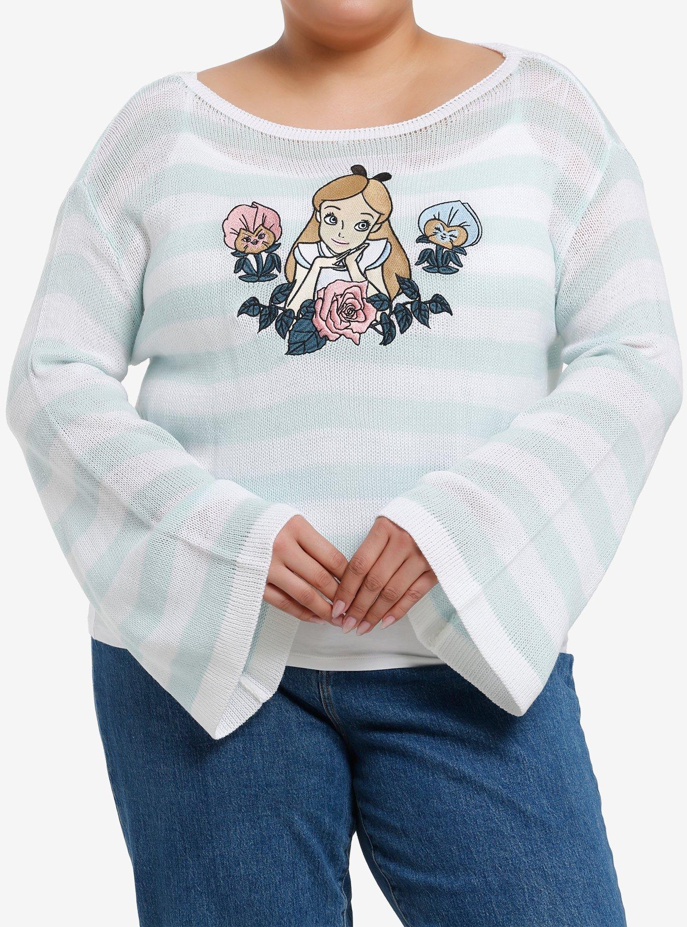 Her Universe Disney Alice In Wonderland Slouchy Knit Long-Sleeve Top Plus Size, , hi-res