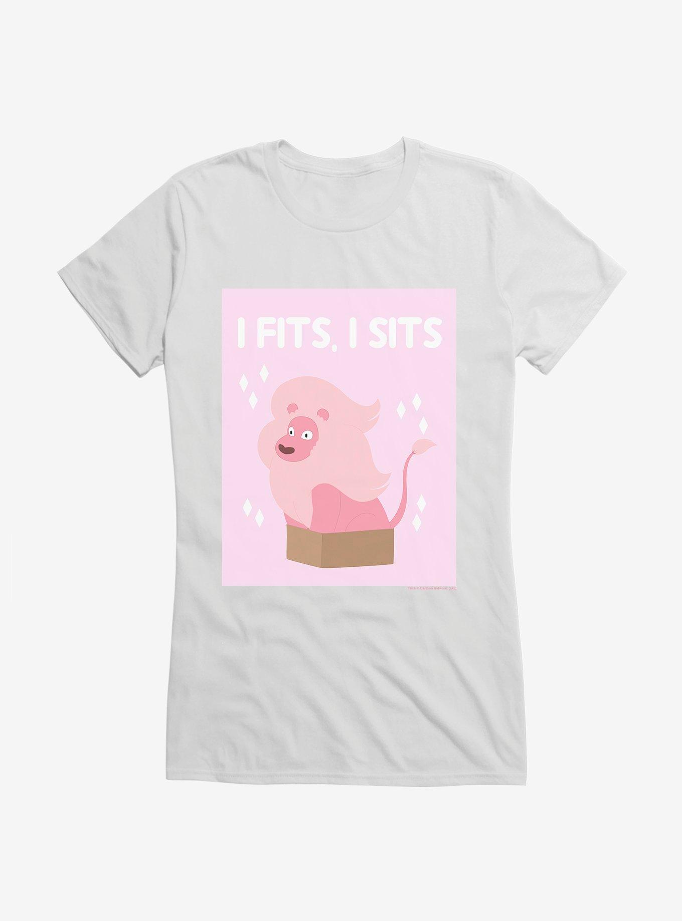 Steven Universe Lion I Fits, I Sits Girls T-Shirt, WHITE, hi-res