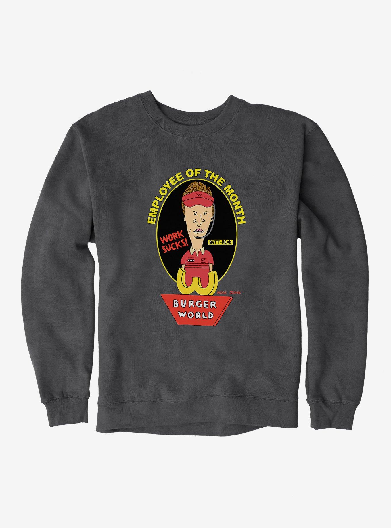 Beavis And Butthead Burger World Sweatshirt, DARK HEATHER, hi-res