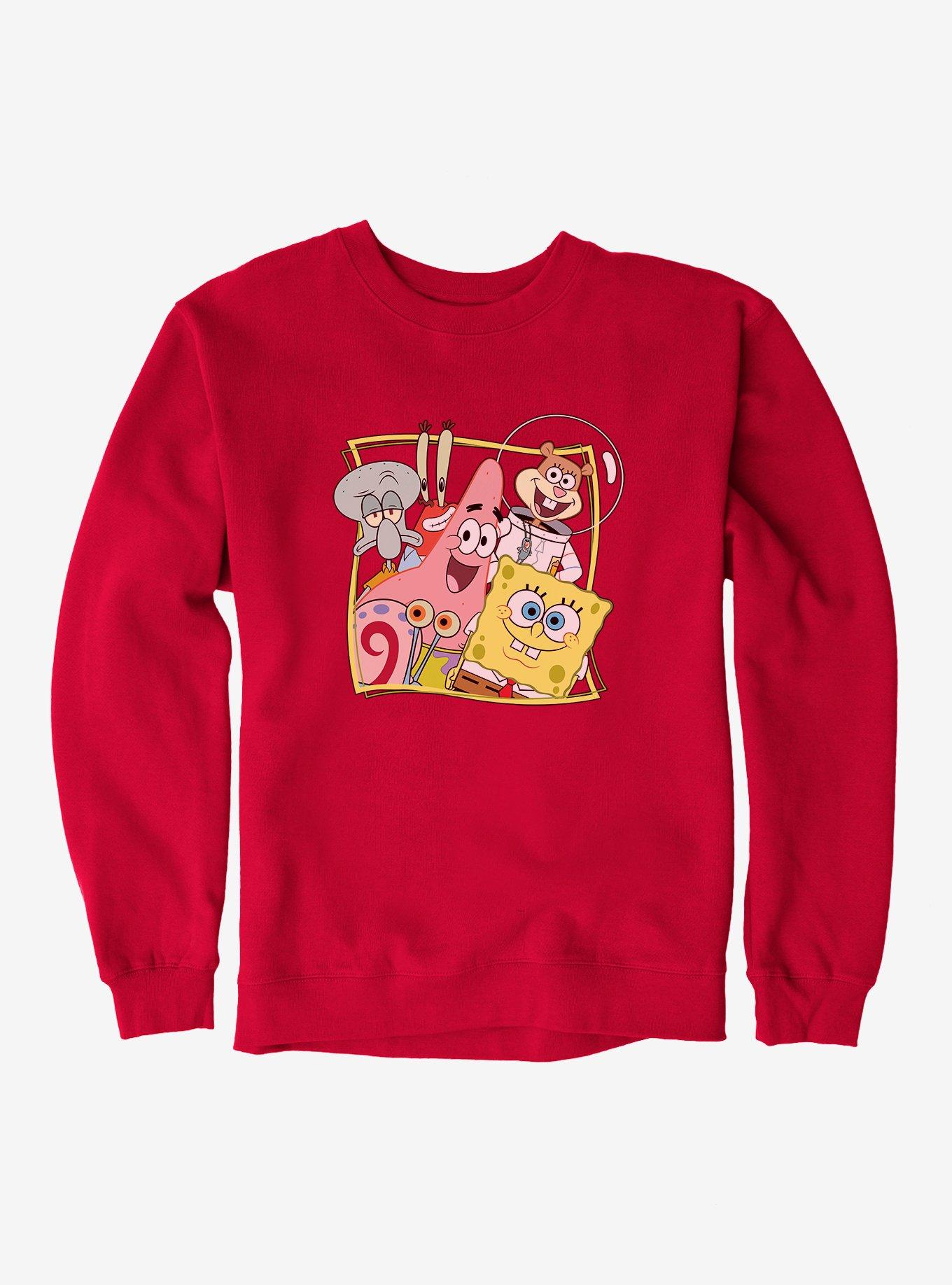 SpongeBob SquarePants Bikini Bottom Buddies Sweatshirt, RED, hi-res