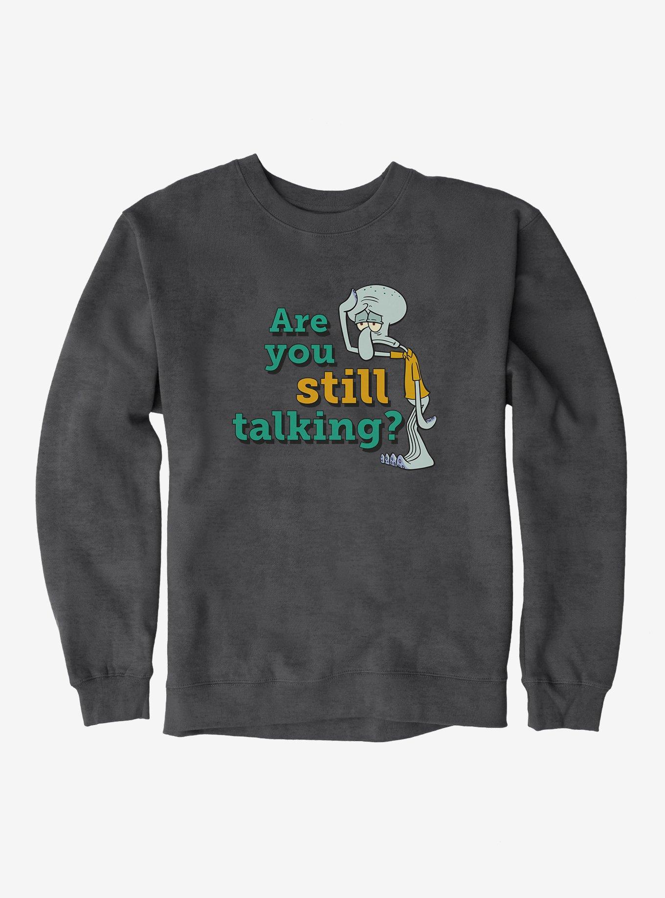 SpongeBob SquarePants Squidward Are You Still Talking Sweatshirt, DARK HEATHER, hi-res