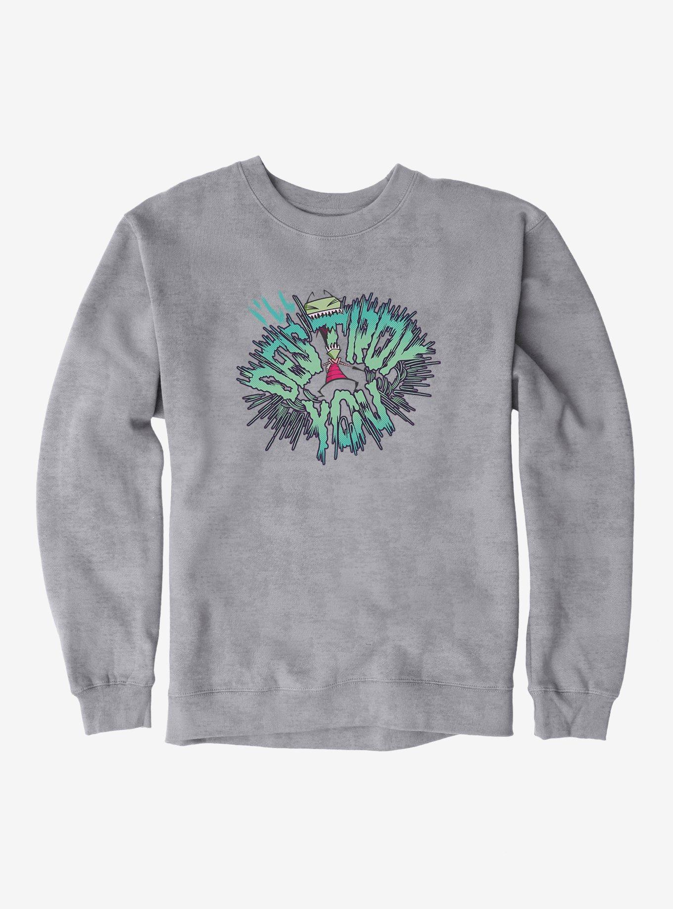 Invader Zim I'll Destroy You Sweatshirt, SPORT GRAY, hi-res