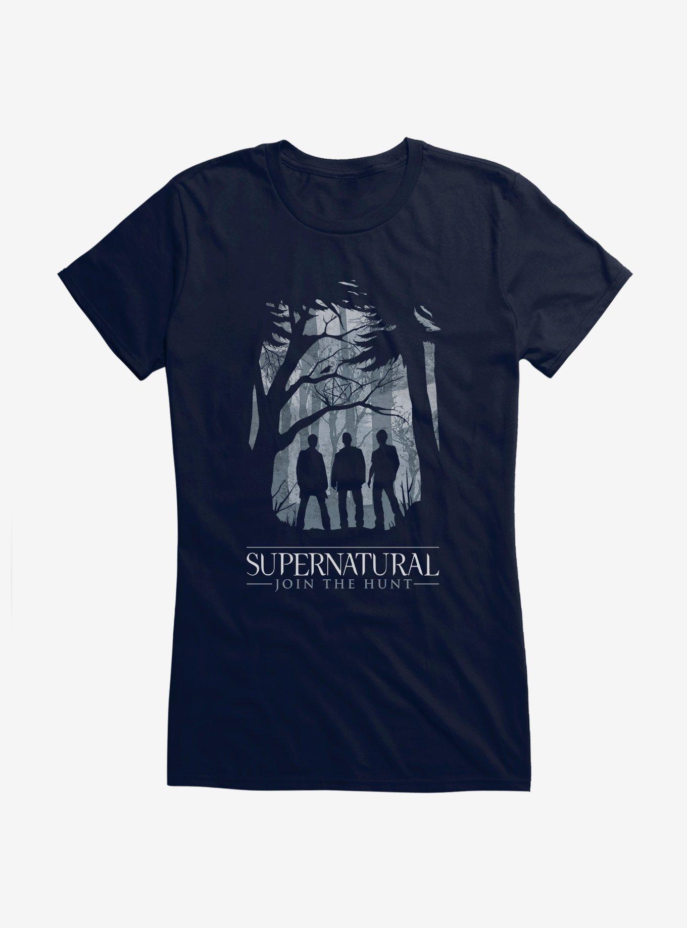 Supernatural Forest Join The Hunt Girls T-Shirt, NAVY, hi-res