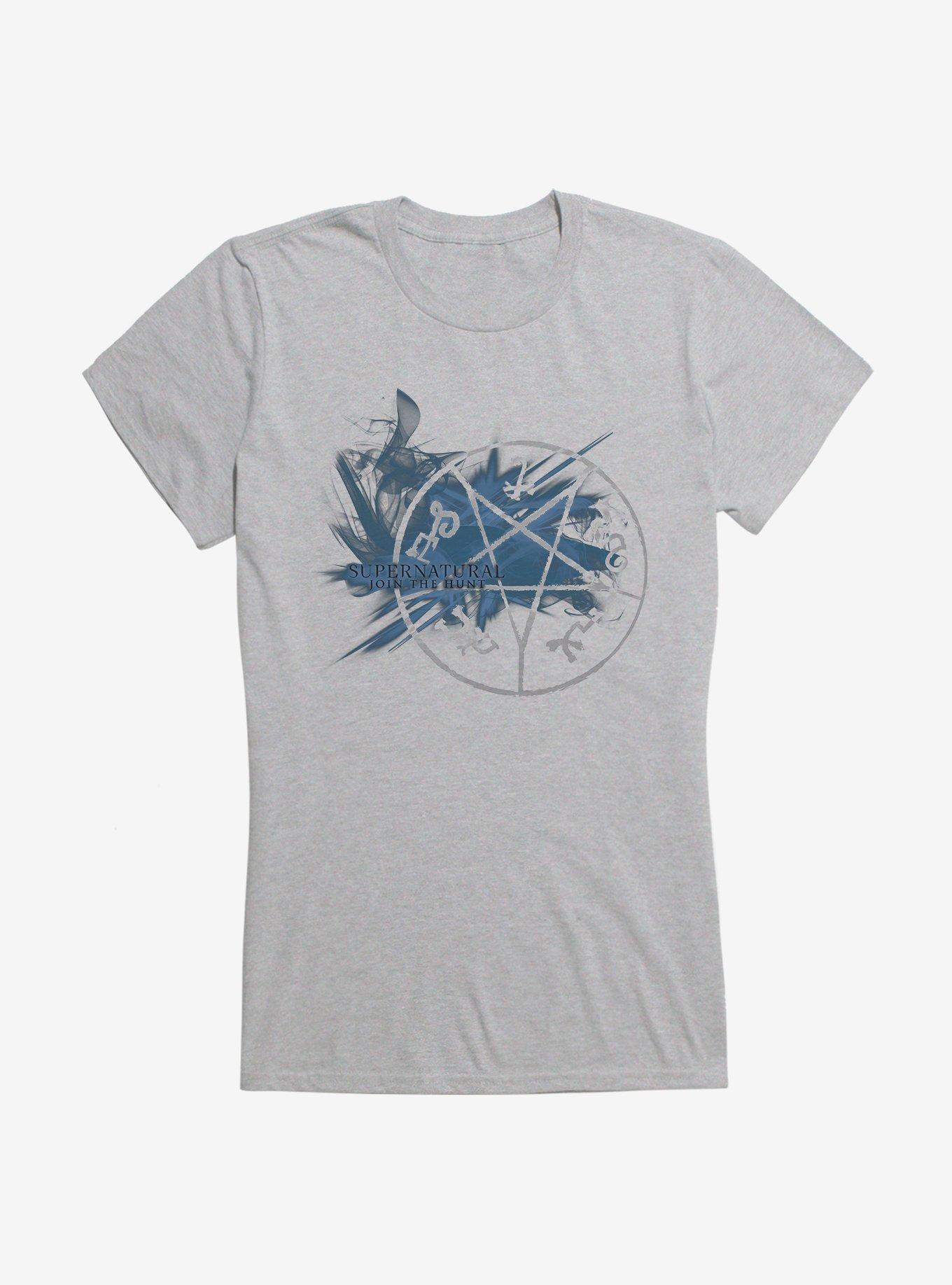 Supernatural Blue Pentagram Girls T-Shirt, SPORT GRAY, hi-res