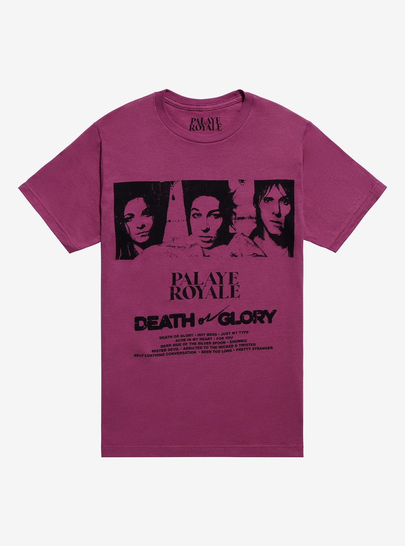 Palaye Royale Death Or Glory Tracklist Boyfriend Fit Girls T-Shirt, , hi-res