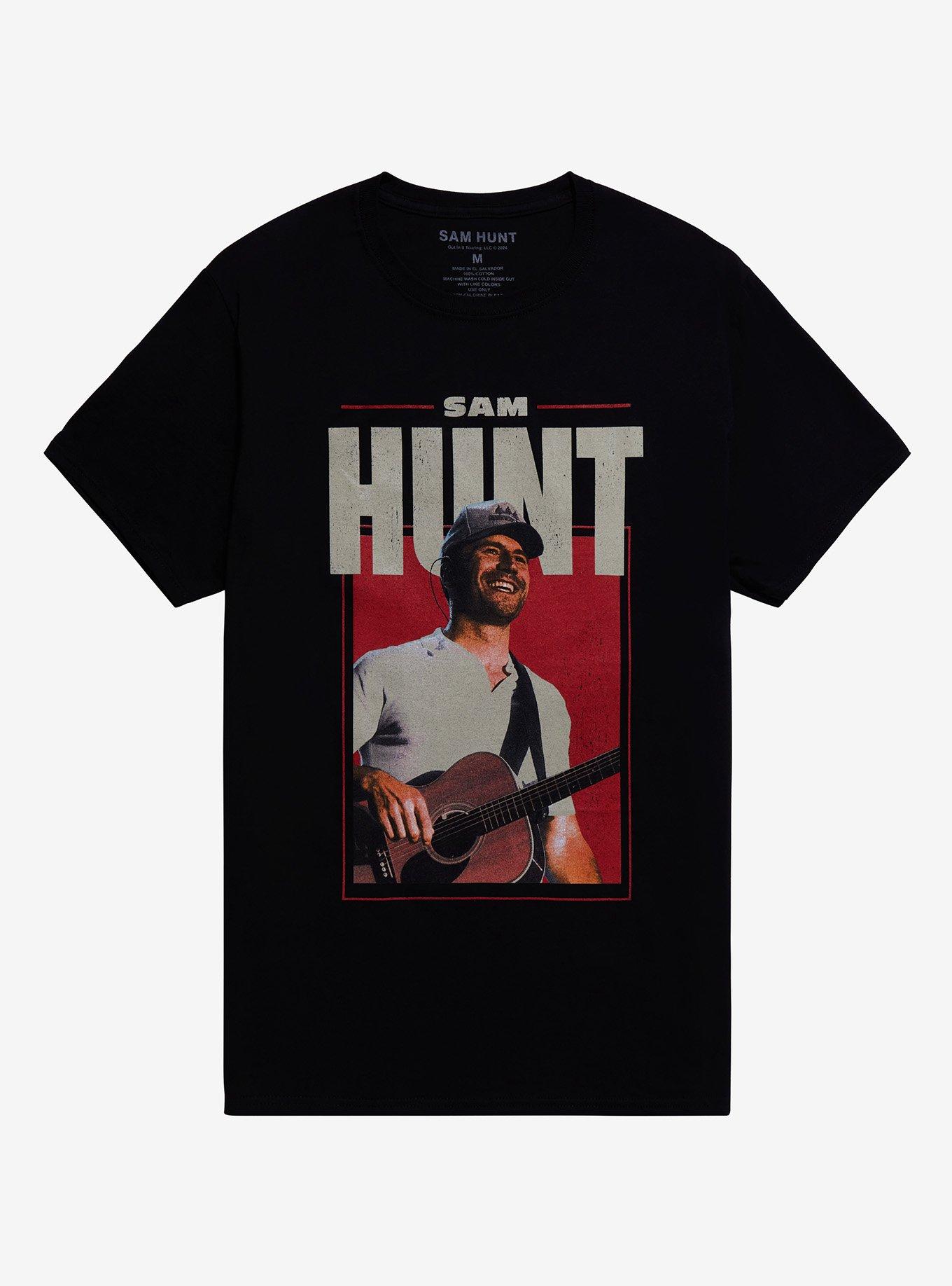Sam Hunt Portrait Boyfriend Fit Girls T-Shirt, BLACK, hi-res