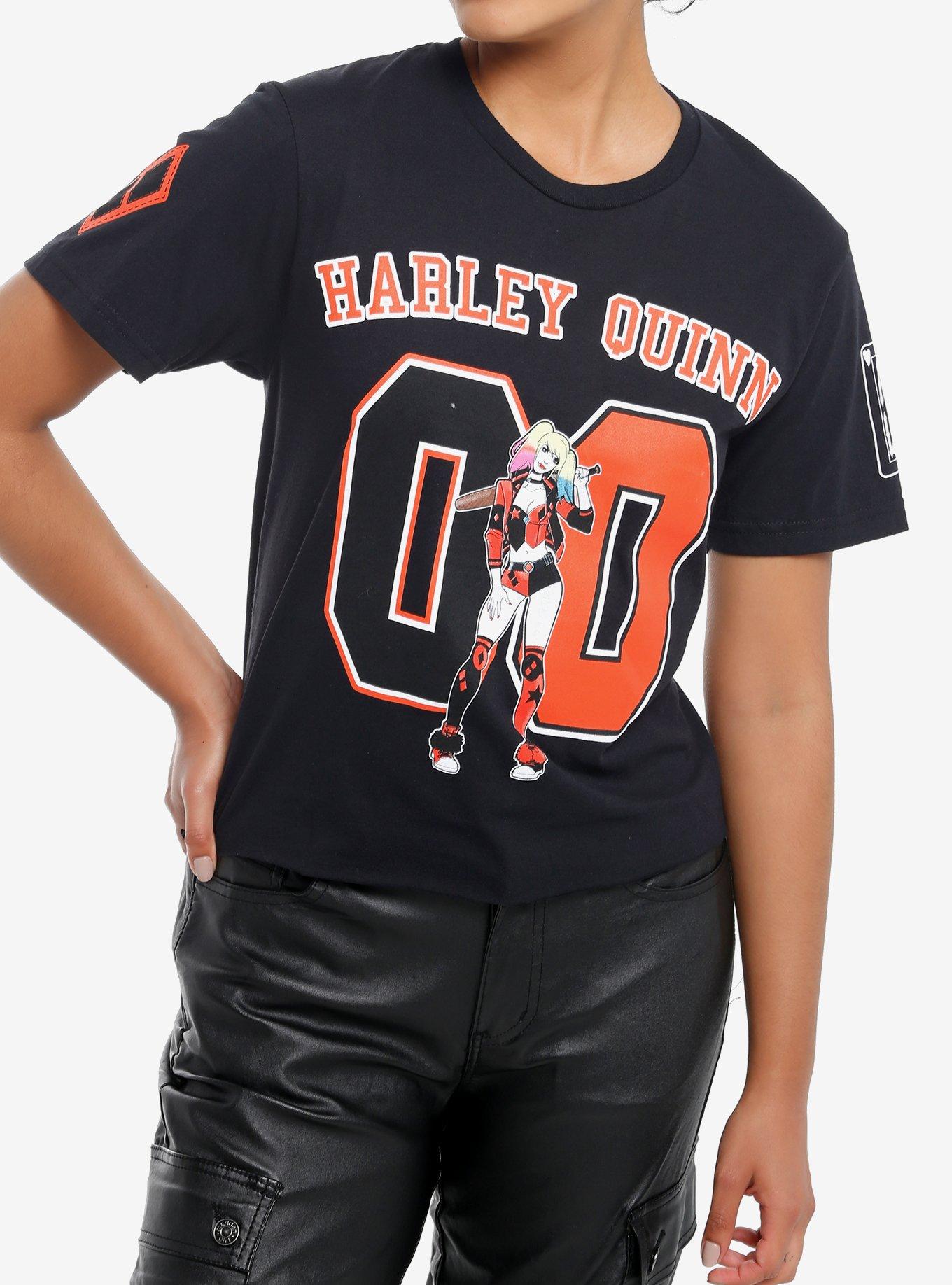 DC Comics Harley Quinn Varsity Girls Crop T-Shirt, , hi-res