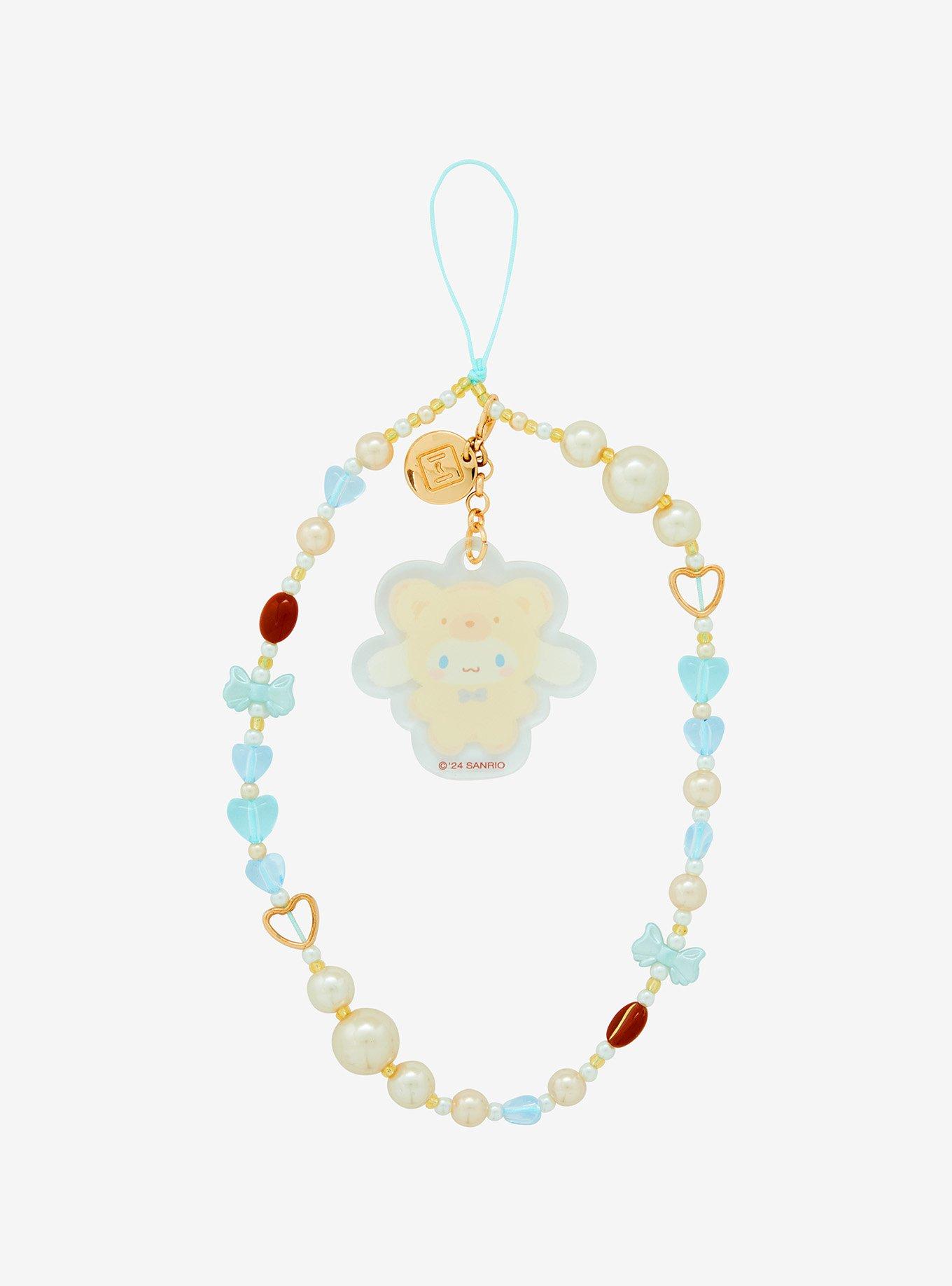 Cinnamoroll Latte Bear Beaded Phone Charm, , hi-res