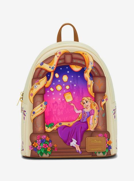 disney store tangled mini backpack Rapunzel Swinging from Tower Mini-Backpack On the back Loungefly Disney Tangled Rapunzel Lantern