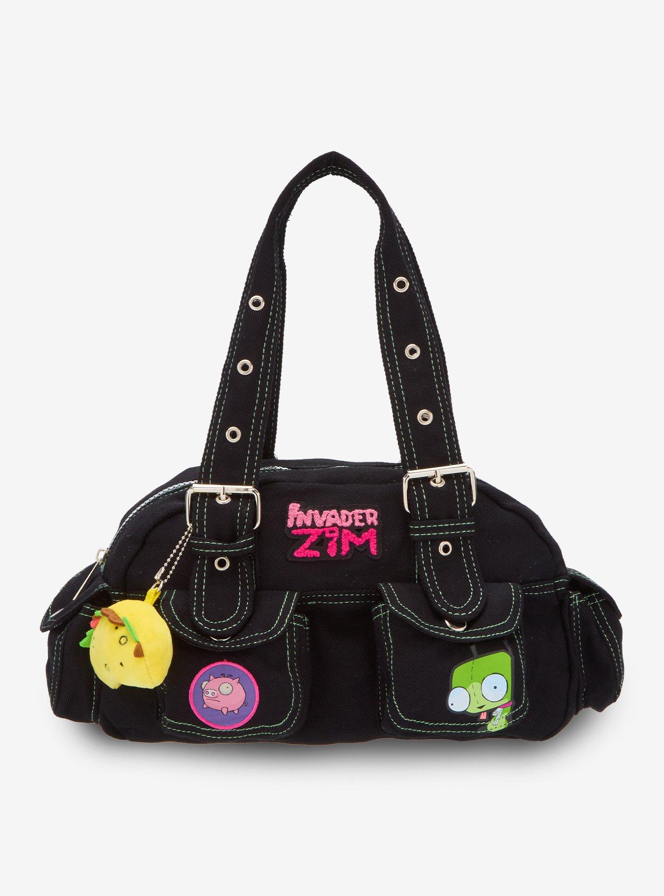 Invader Zim Black Denim Cargo Shoulder Bag, , hi-res