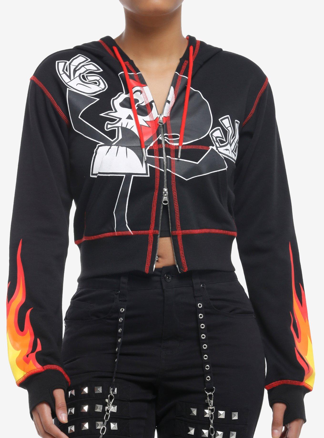 The Grim Adventures Of Billy And Mandy Grim Fire Girls Crop Hoodie, , hi-res