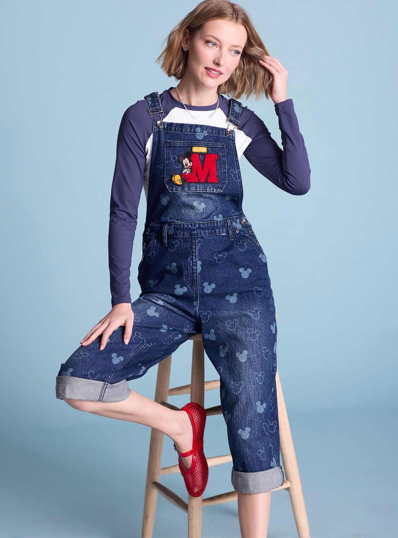 Disney Mickey Mouse Silhouette Allover Print Women's Overalls - BoxLunch Exclusive, , hi-res