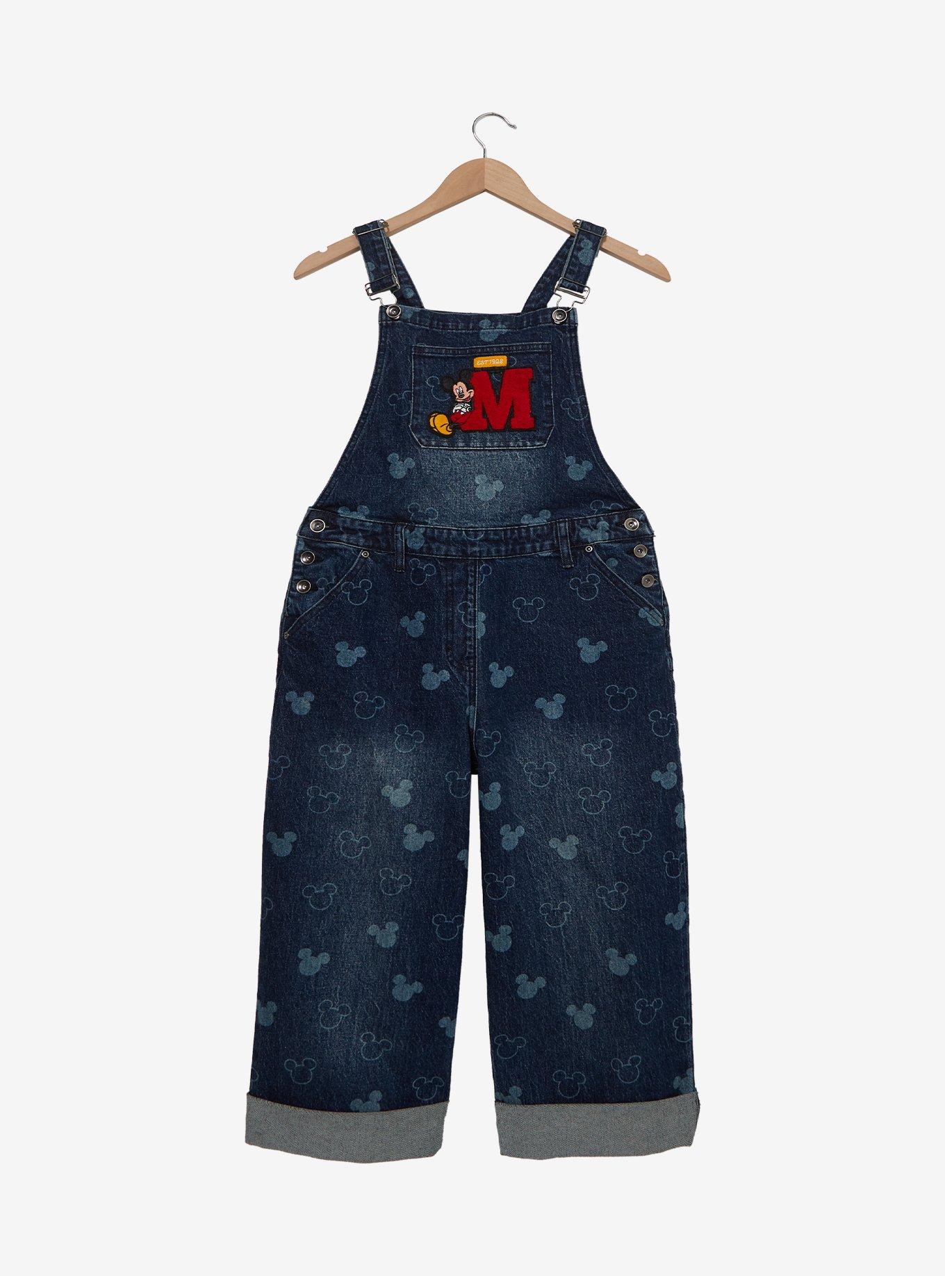 Disney Mickey Mouse Silhouette Allover Print Women's Plus Size Overalls - BoxLunch Exclusive, , hi-res