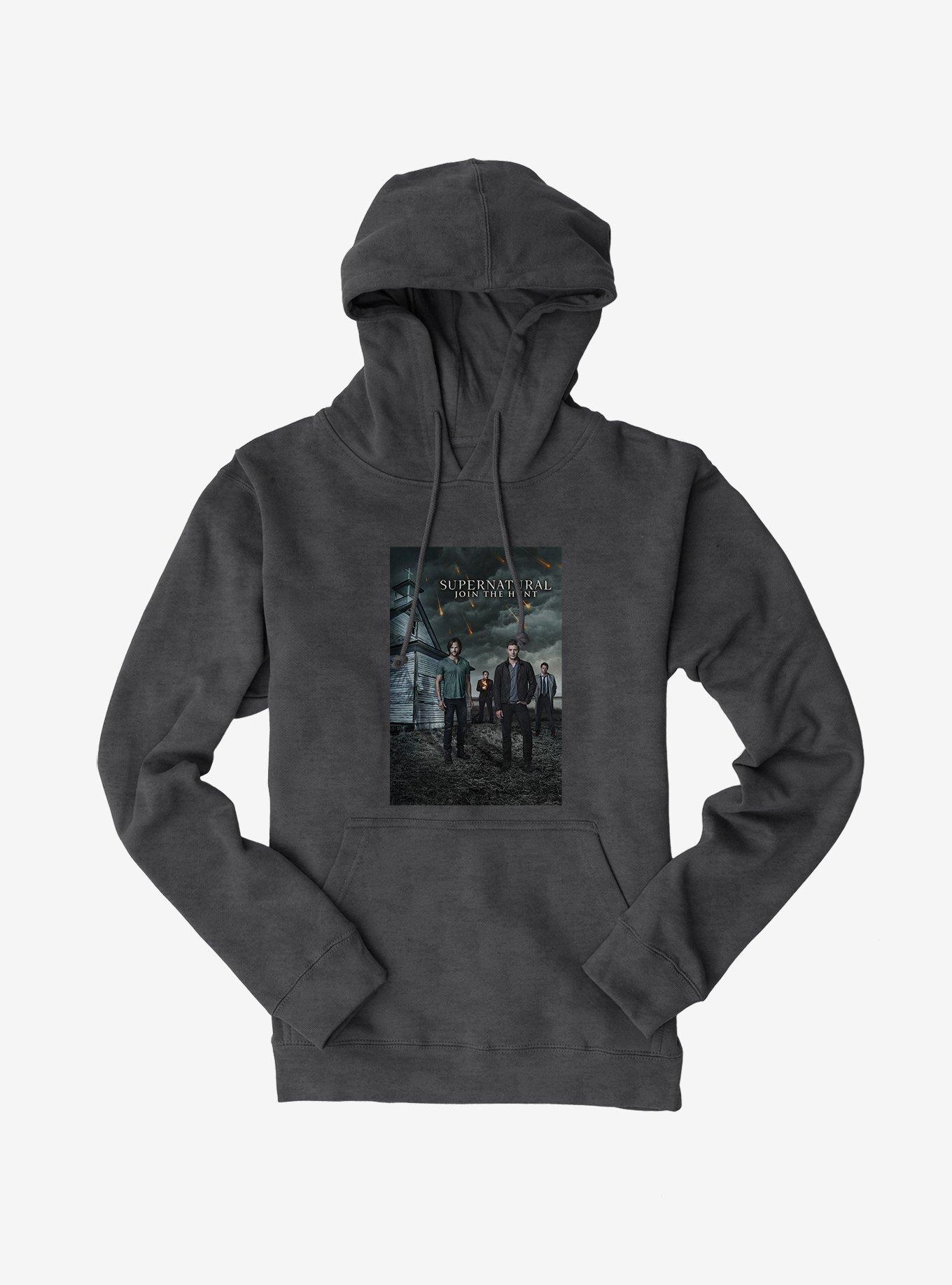 Supernatural Join The Hunt Poster Hoodie, DARK HEATHER, hi-res