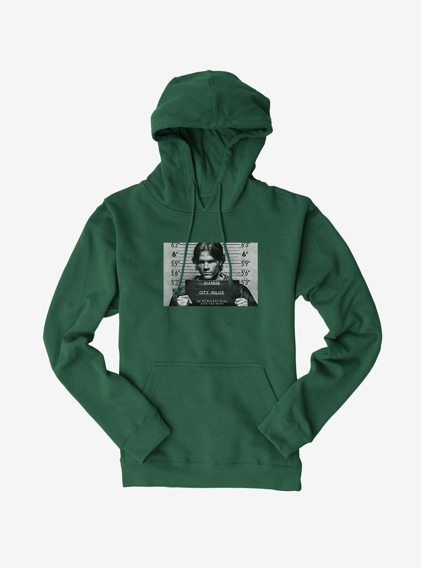Supernatural Sam Winchester Mug Shot Hoodie, FOREST GREEN, hi-res