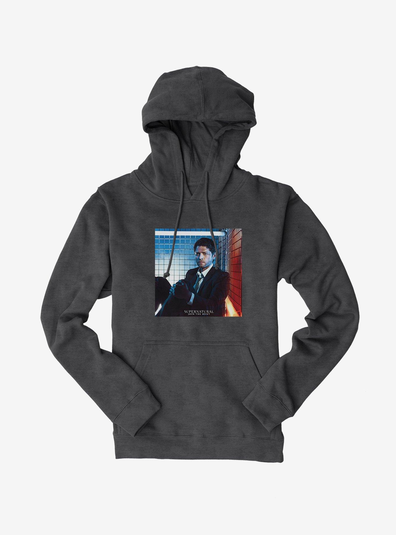 Supernatural Castiel Hoodie, DARK HEATHER, hi-res