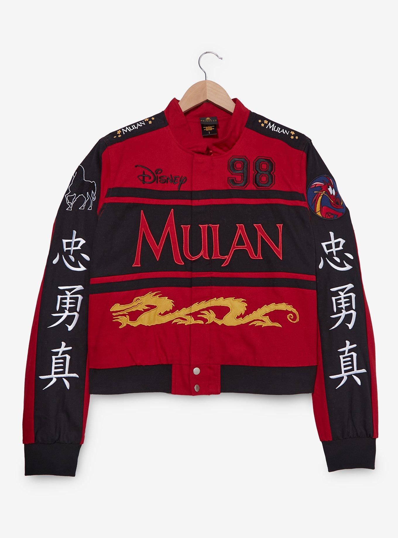 Disney Mulan Mushu Women's Plus Size Cropped Moto Jacket &mdash; BoxLunch Exclusive, RED, hi-res