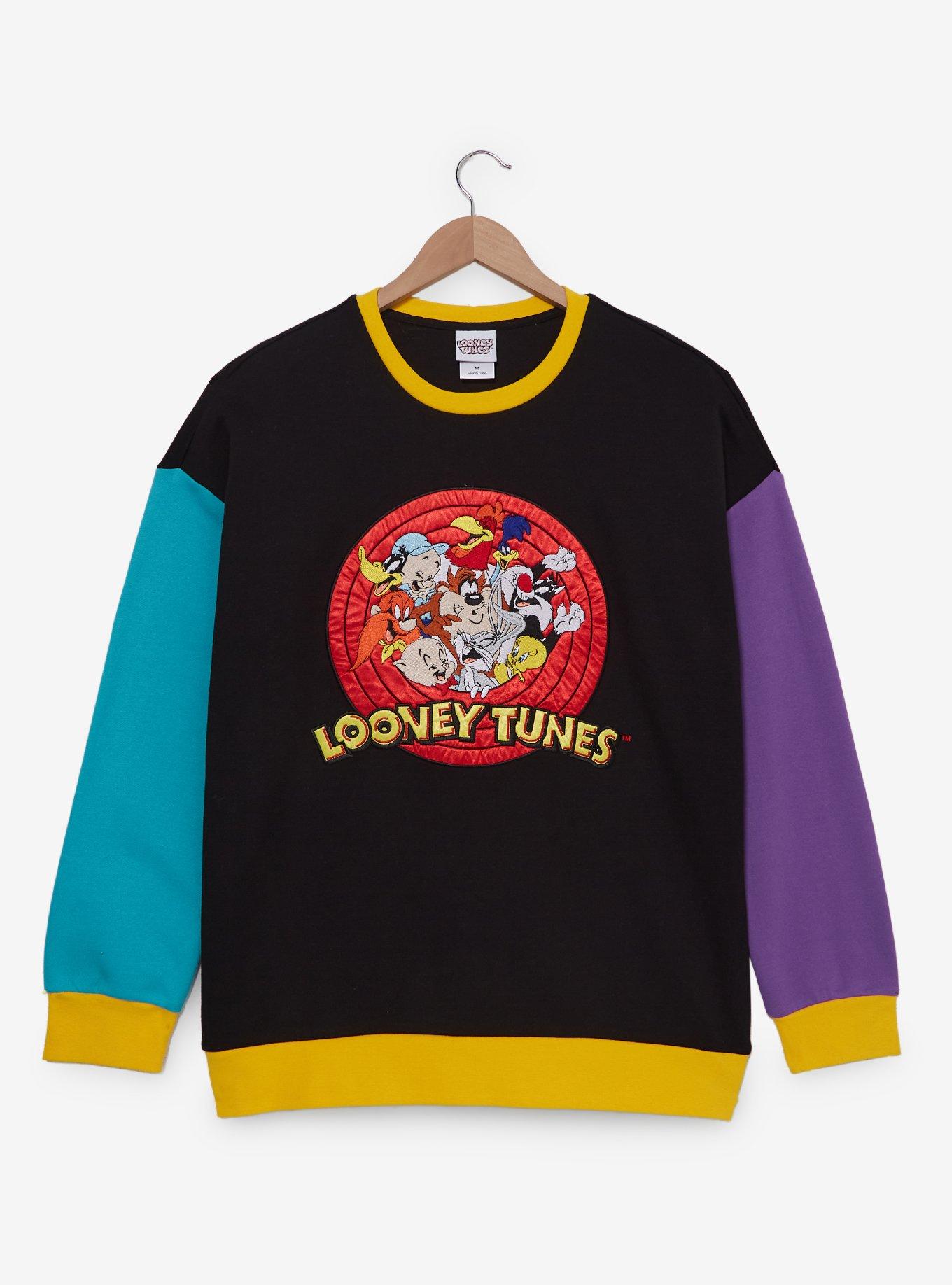 Looney Tunes Logo Color Block Crewneck - BoxLunch Exclusive, , hi-res