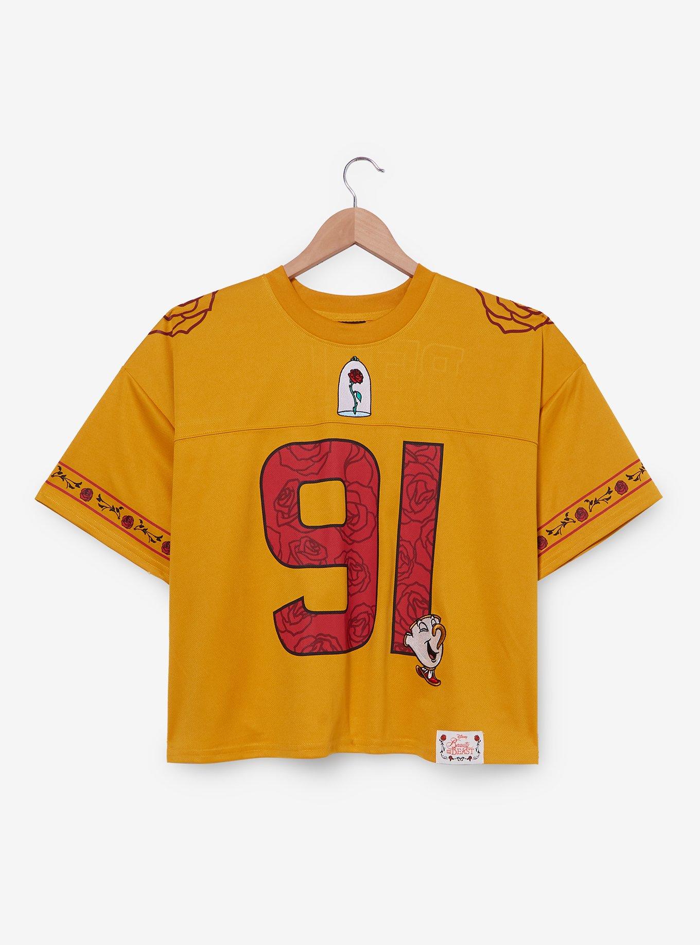 Disney Beauty and the Beast Belle Cropped Women's Plus Size Football Jersey, , hi-res