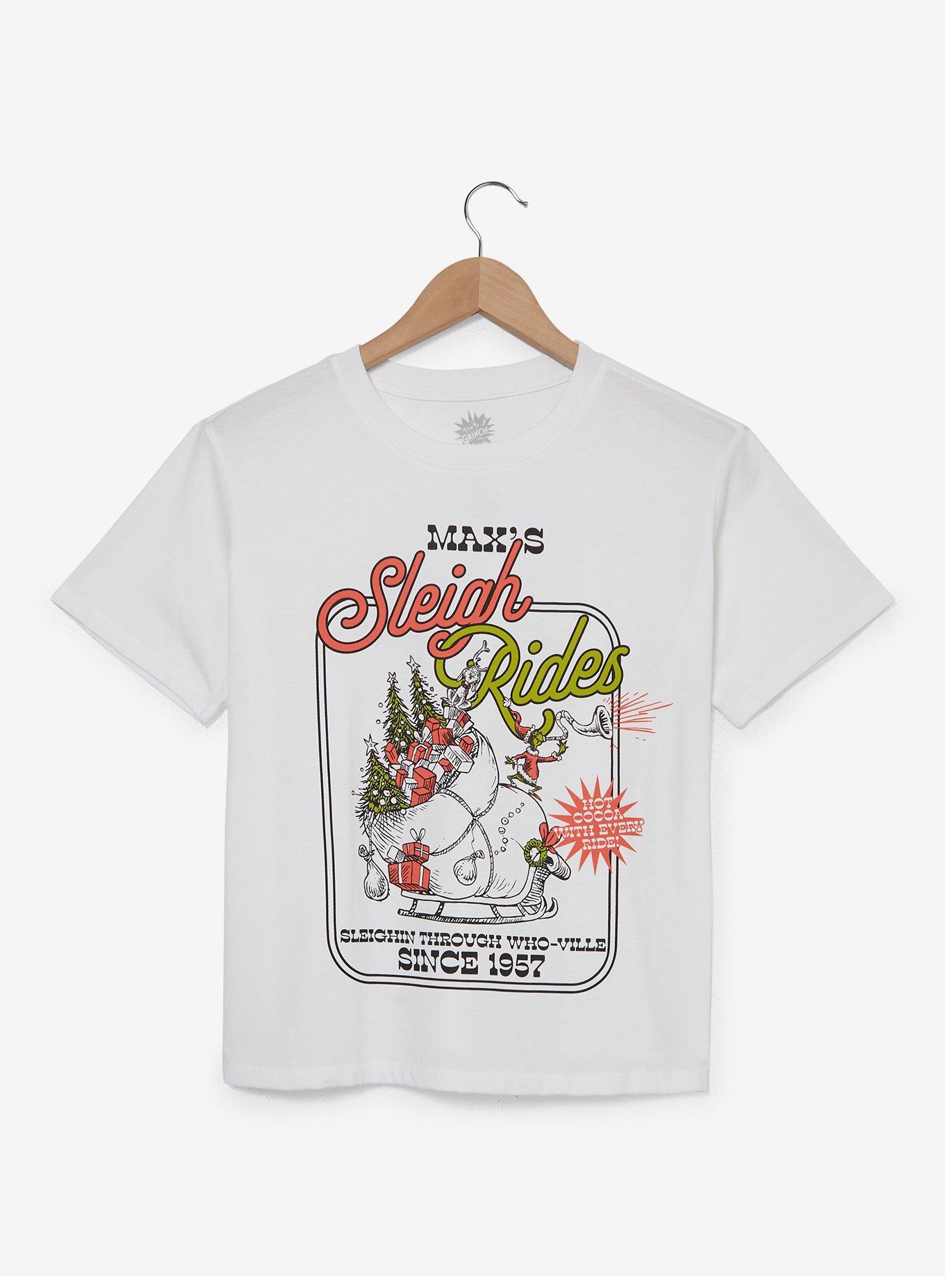 How the Grinch Stole Christmas Max's Sleigh Rides Women's Cropped T-Shirt — BoxLunch Exclusive, , hi-res