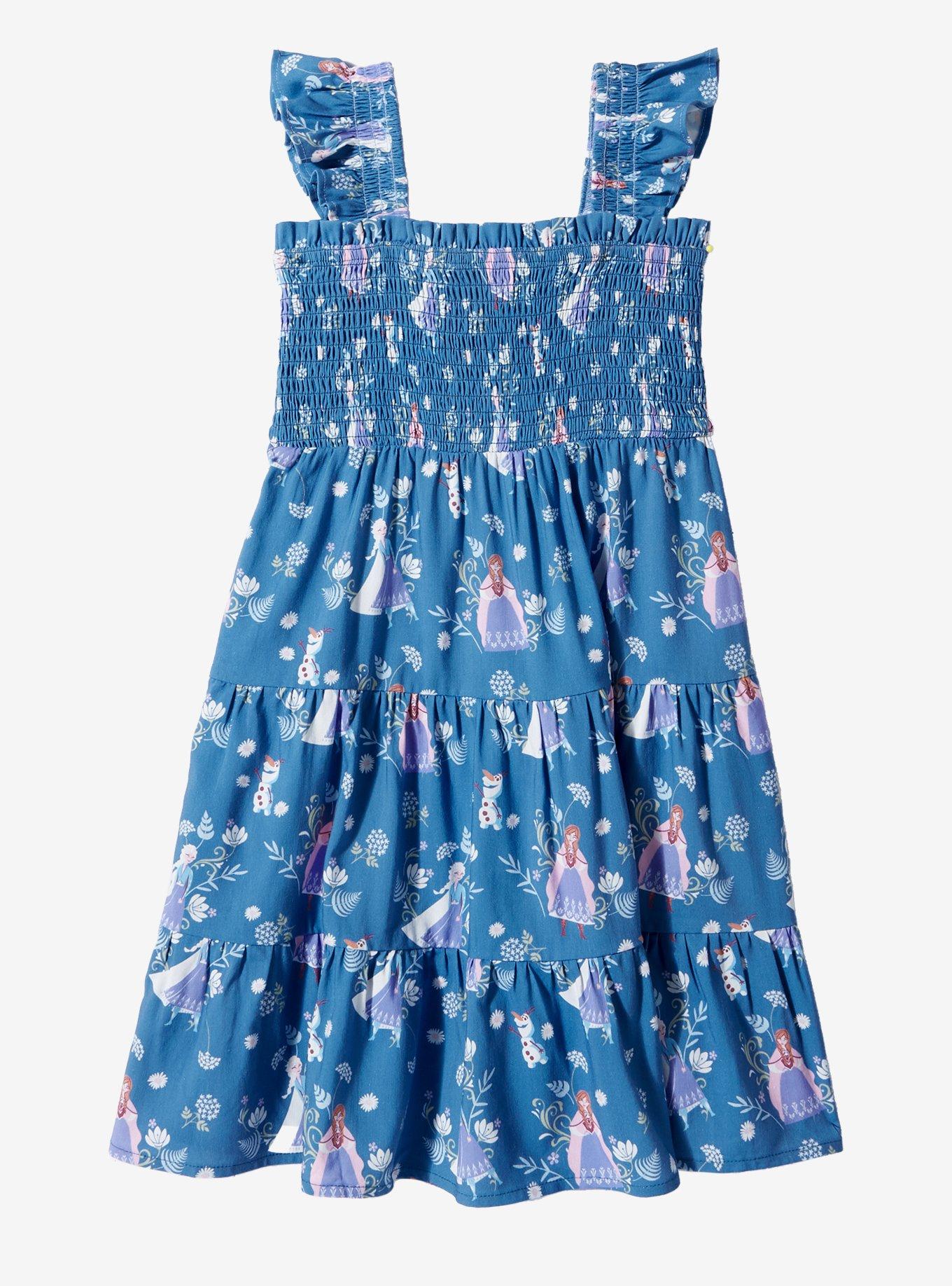 Disney Frozen Anna & Elsa Allover Print Toddler Ruffle Dress - BoxLunch Exclusive, PURPLE, hi-res