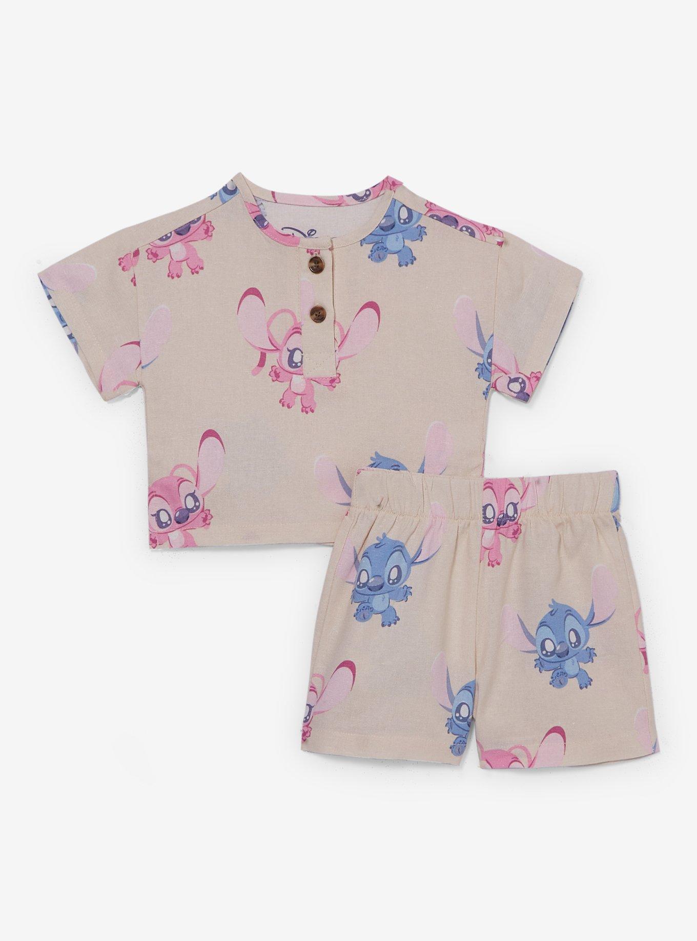 Disney Lilo & Stitch Angel and Stitch Infant Short & Shirt Set - BoxLunch Exclusive, , hi-res