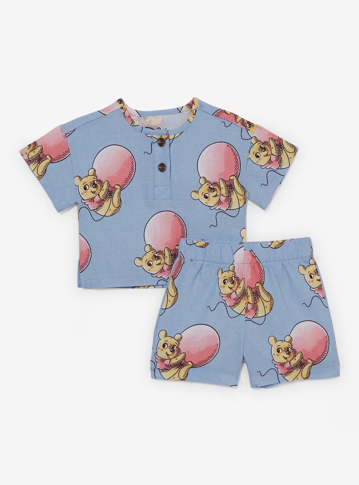 Disney Winnie the Pooh Balloon Pooh Bear Allover Print Infant Shirt & Short Set - BoxLunch Exclusive, , hi-res