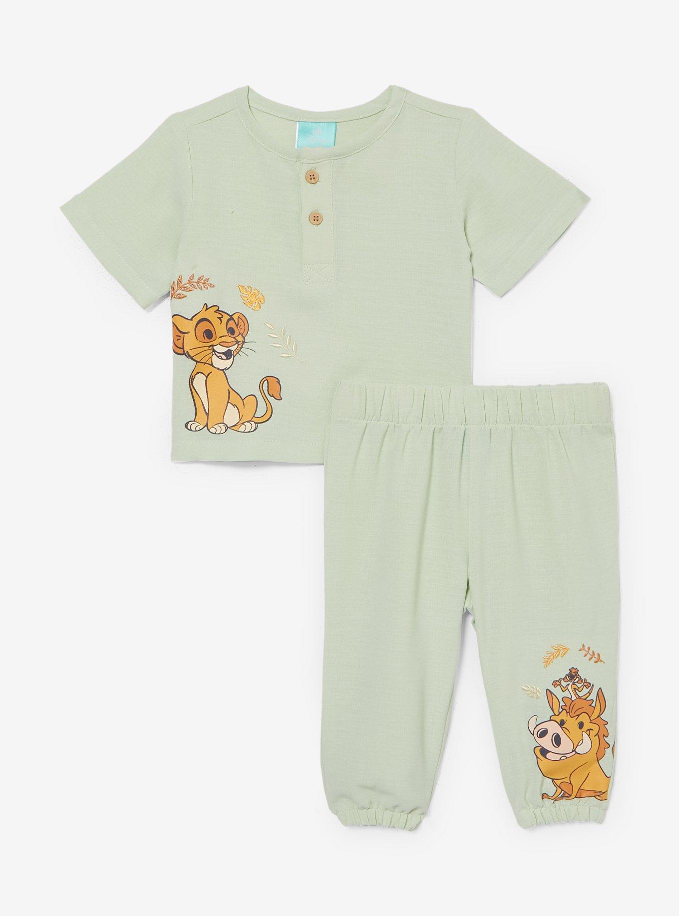 Disney The Lion King Simba, Timon, & Pumbaa Infant Linen Shirt and Pants Set - BoxLunch Exclusive, , hi-res