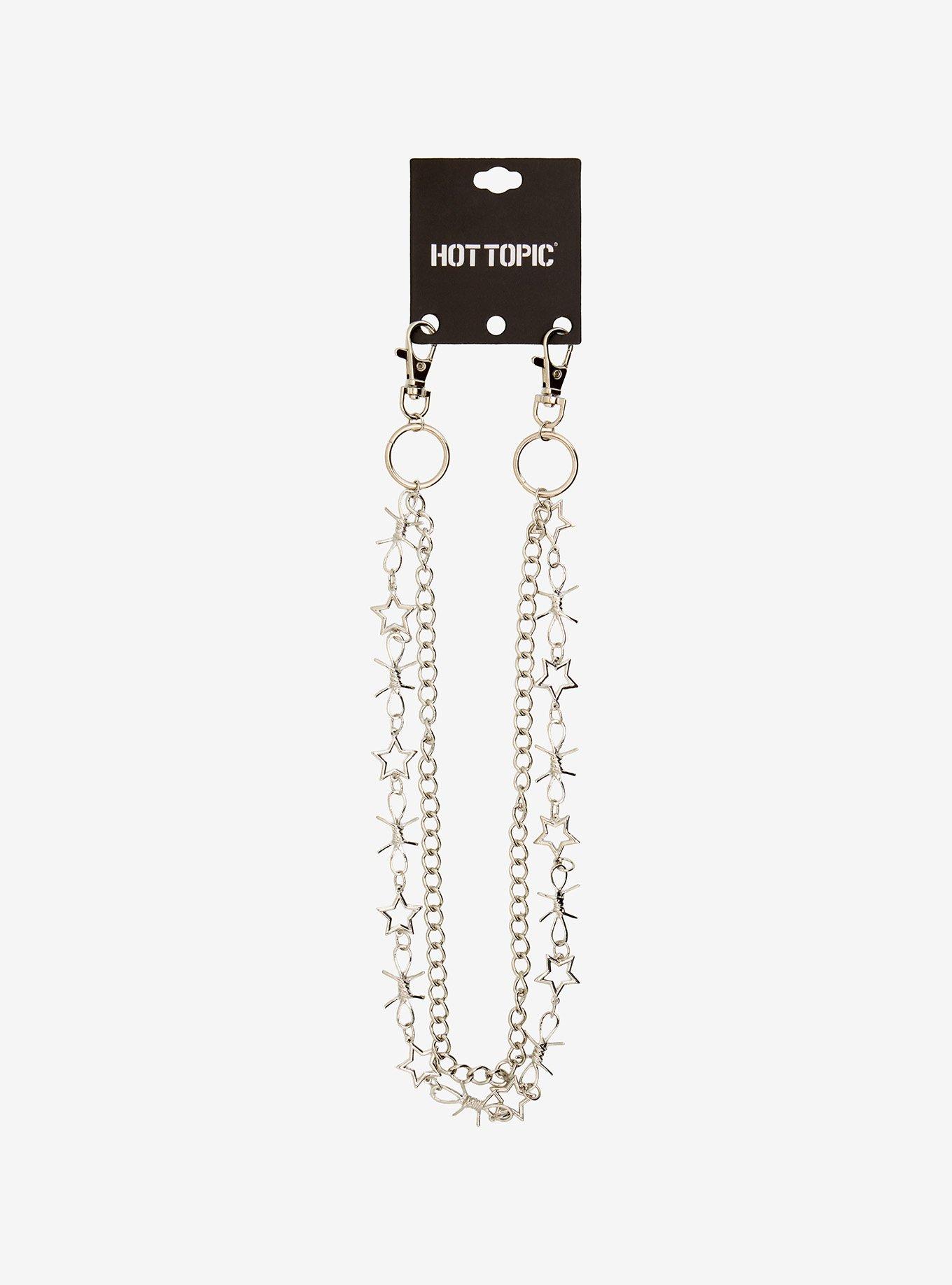 Star & Barbed Wire Double Wallet Chain 22 Inch Wallet Chain, , hi-res