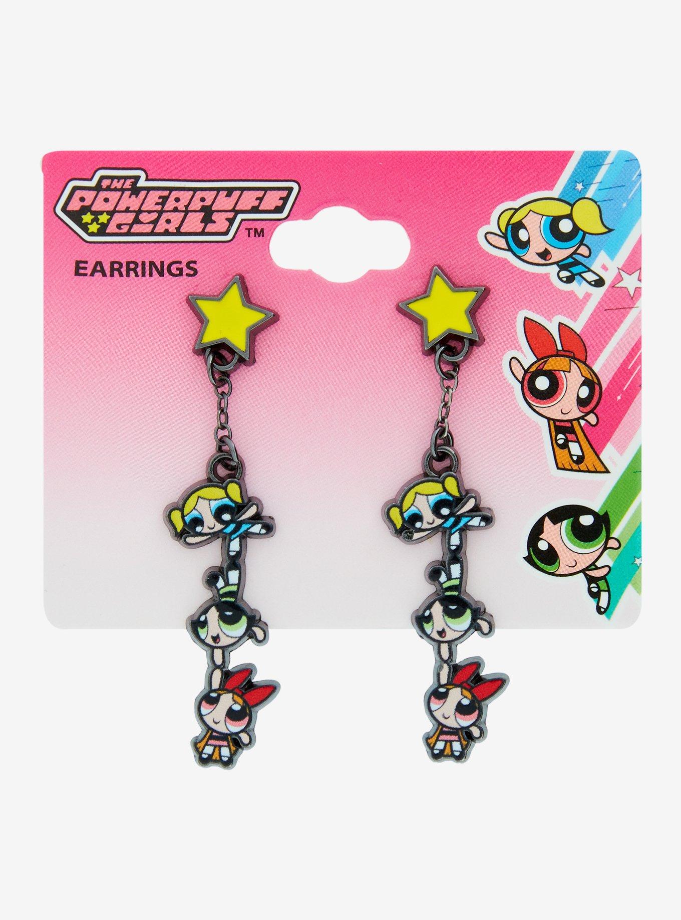 The Powerpuff Girls Trio Stars Drop Earrings, , hi-res