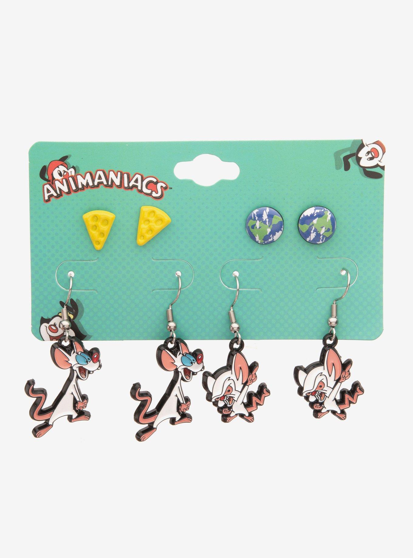 Animaniacs Pinky & The Brain Earring Set, , hi-res