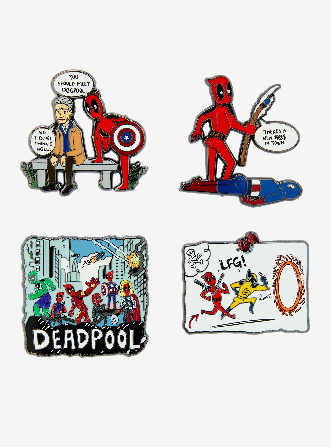 Marvel Deadpool & Wolverine Deadpool Doodle Scenes Enamel Pin Set, , hi-res