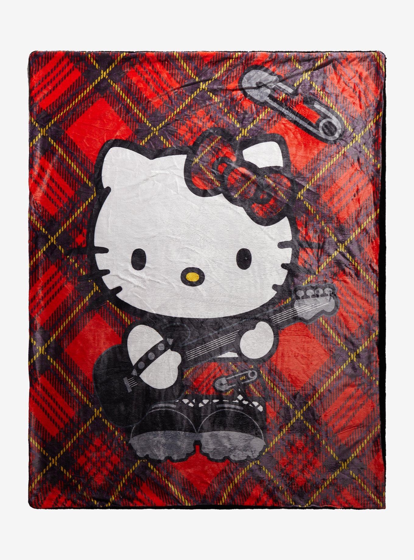 Hello Kitty Punk Plaid Throw Blanket, , hi-res