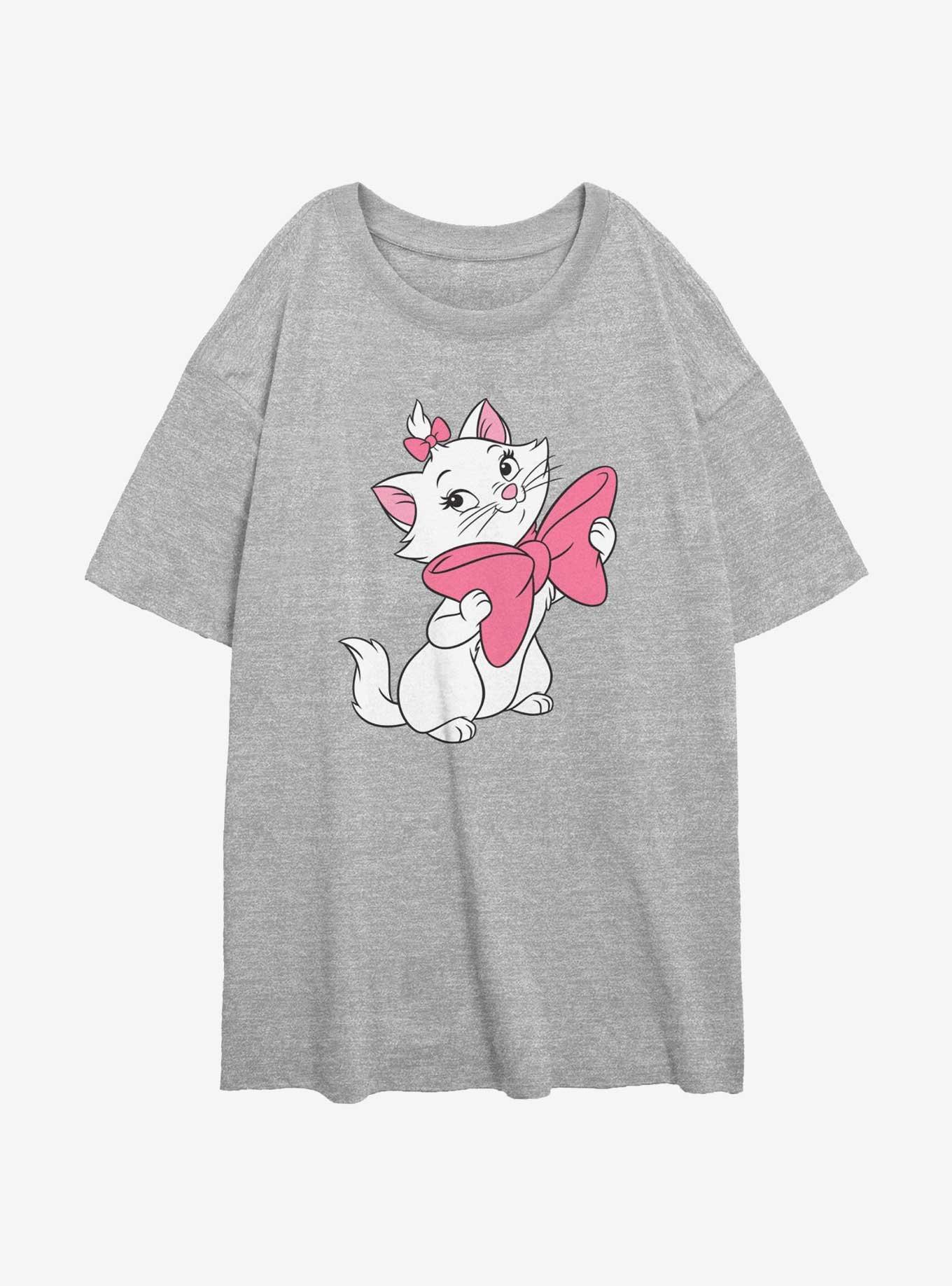 Disney The AristoCats Marie Bow Smile Girls Oversized T-Shirt, ATH HTR, hi-res