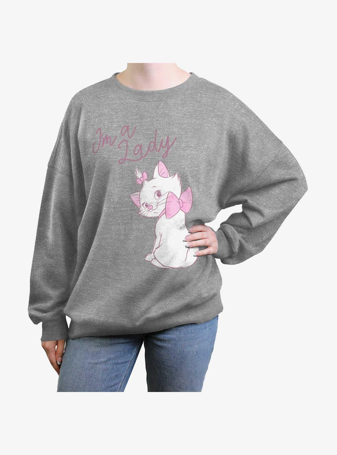 Disney The AristoCats A Lady Girls Oversized Sweatshirt, HEATHER GR, hi-res
