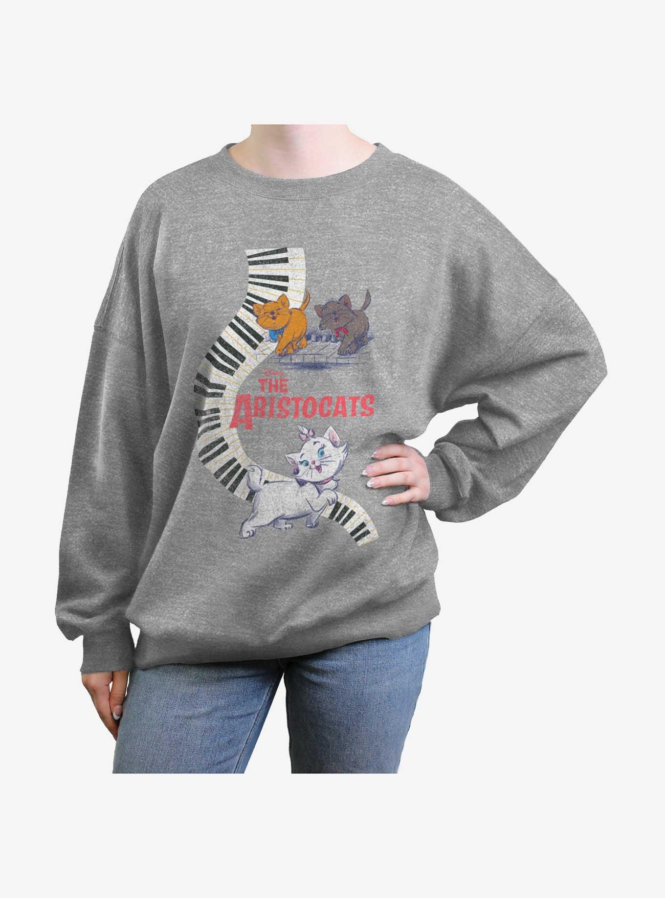 Disney The AristoCats Piano Girls Oversized Sweatshirt, HEATHER GR, hi-res