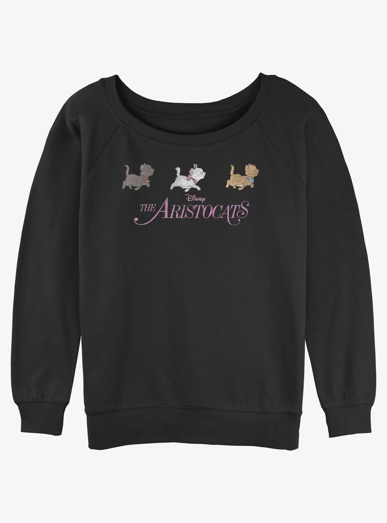 Disney The AristoCats Cats Group Girls Slouchy Sweatshirt, BLACK, hi-res